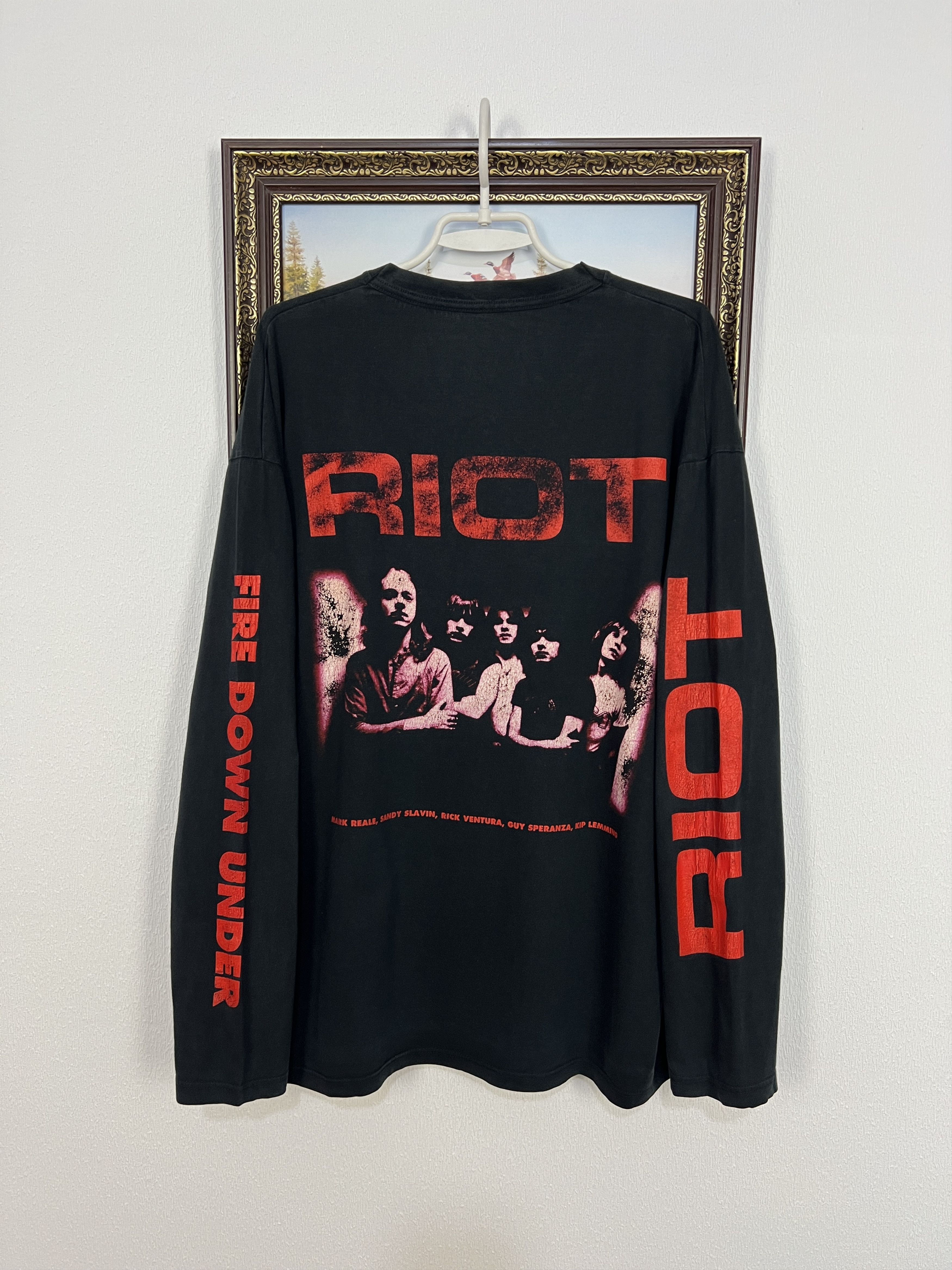 Vintage Vintage 90's Riot Fire Down Under Tour Tee Heavy Metal Rare Size US L / EU 52-54 / 3 - 9 Thumbnail