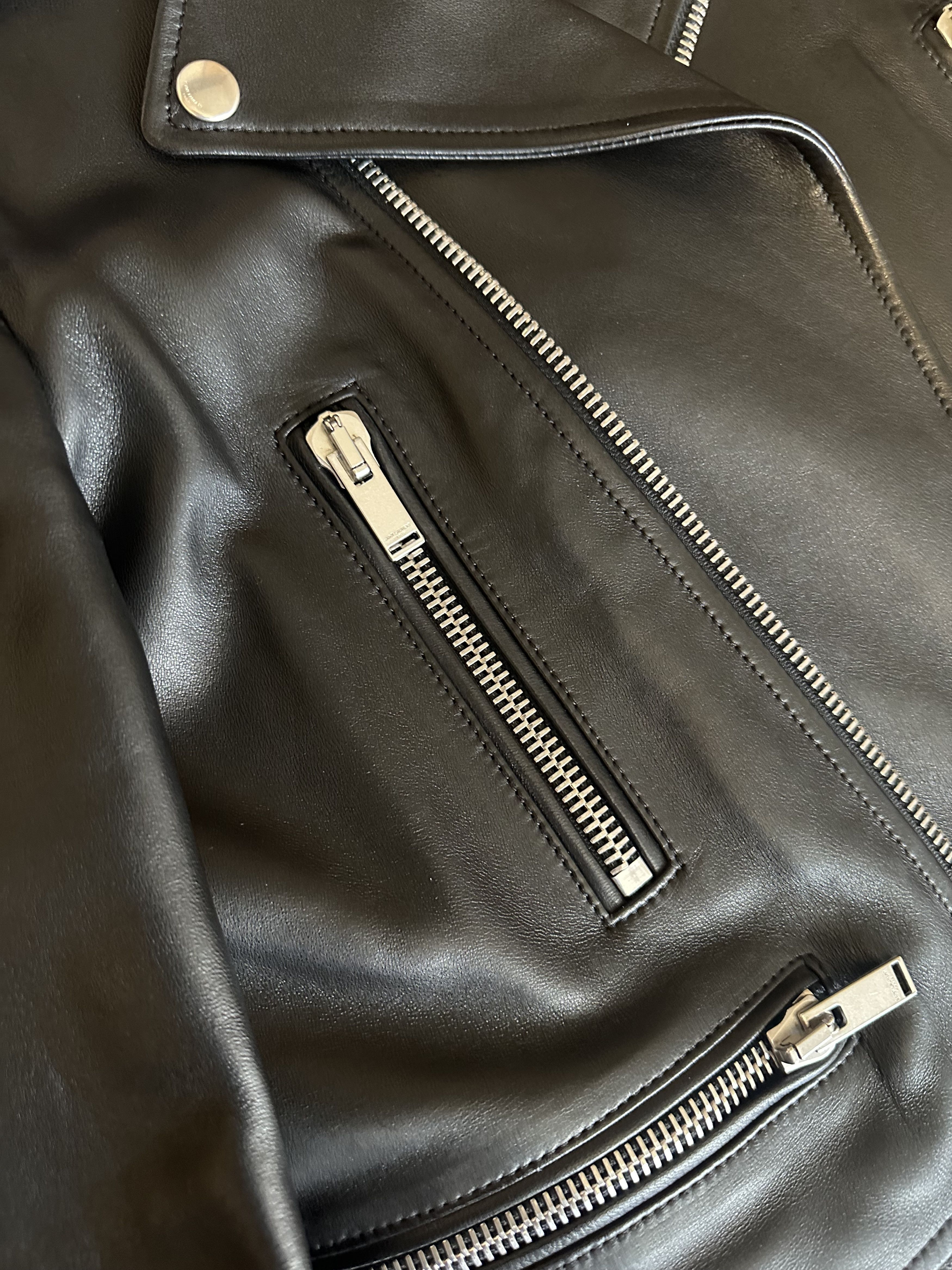 Saint Laurent Paris Women's Leather Biker Jacket Size M / US 6-8 / IT 42-44 - 3 Thumbnail