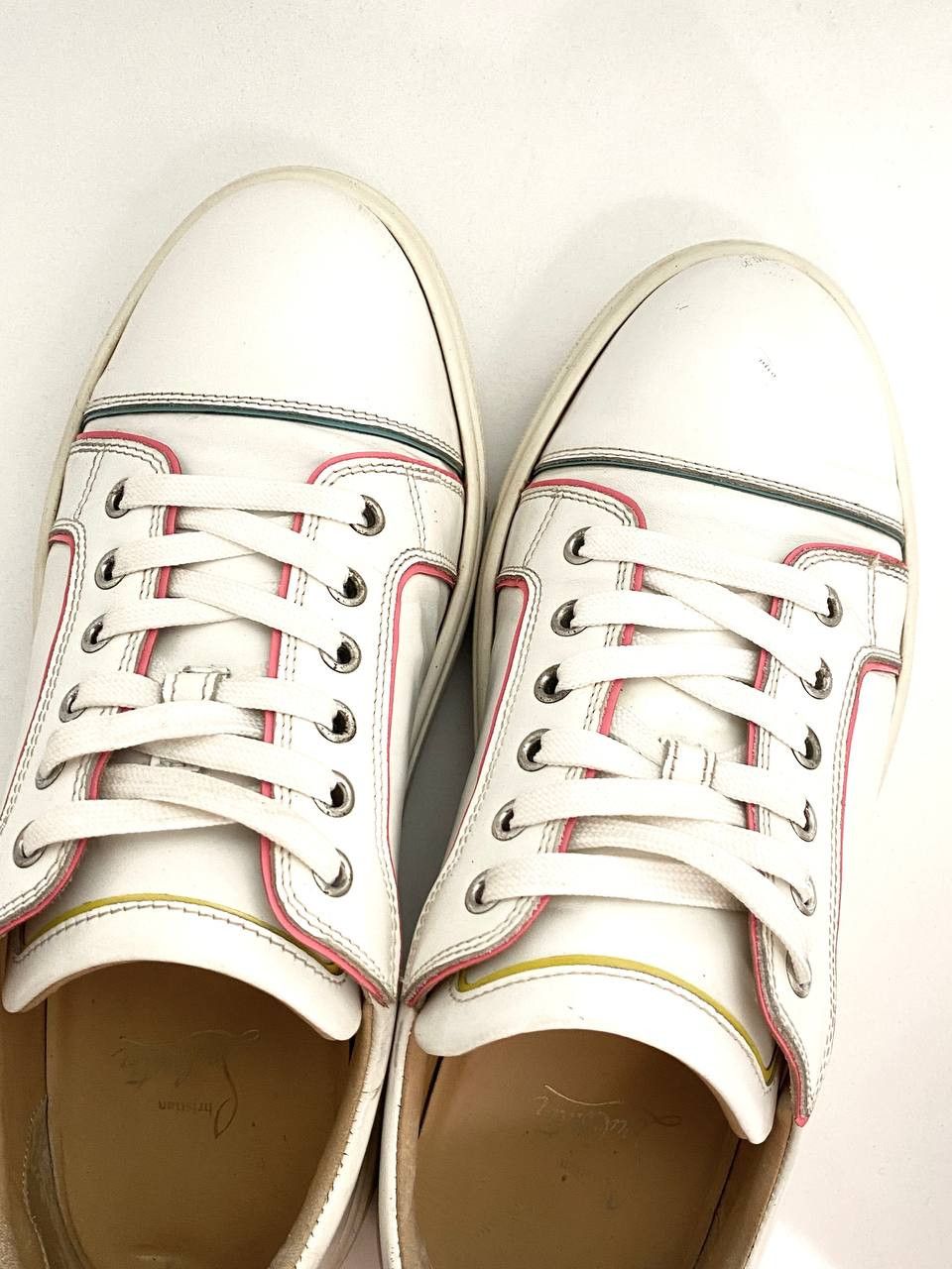 Christian Louboutin Christian Louboutin White Multi Leather Low Top Sneakers Size US 10 / IT 40 - 8 Thumbnail