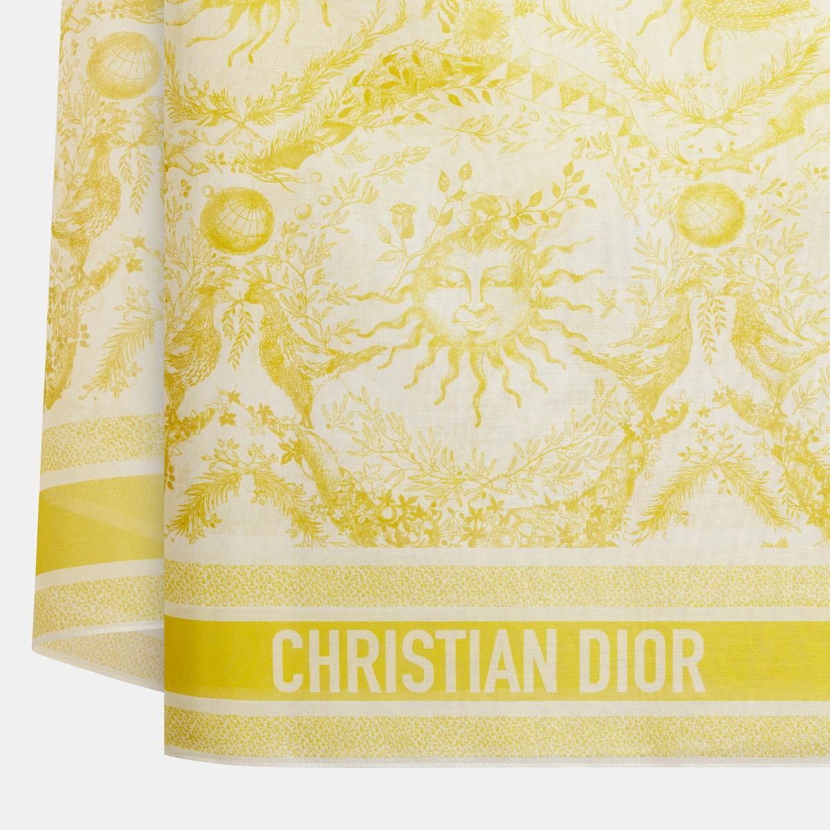 Dior o1bcso1str0226 Size:OS/De Jouy Soleil Sarong in White/Yellow Size ONE SIZE - 4 Thumbnail