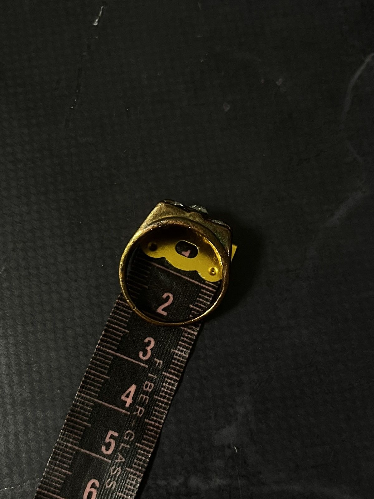 Jewelry Vintage Gold-Toned Ring with Crystal Accent Size ONE SIZE - 6 Thumbnail