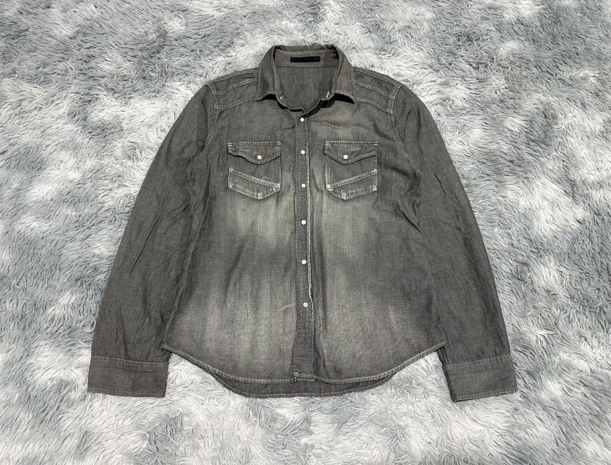 Roar 🔥Sick Y2K Roar Guns Cross Studded Denim Shirt Size US L / EU 52-54 / 3 - 5 Thumbnail
