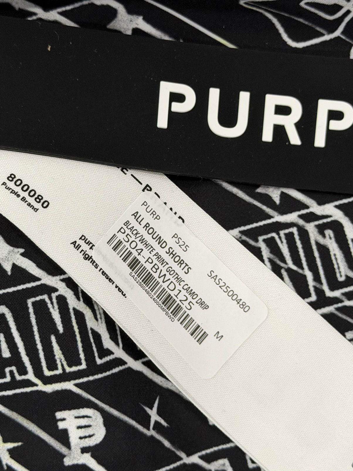 Purple Brand Purple Brand All Round Shorts – Gothic Camo Drip Size US 32 / EU 48 - 2 Thumbnail