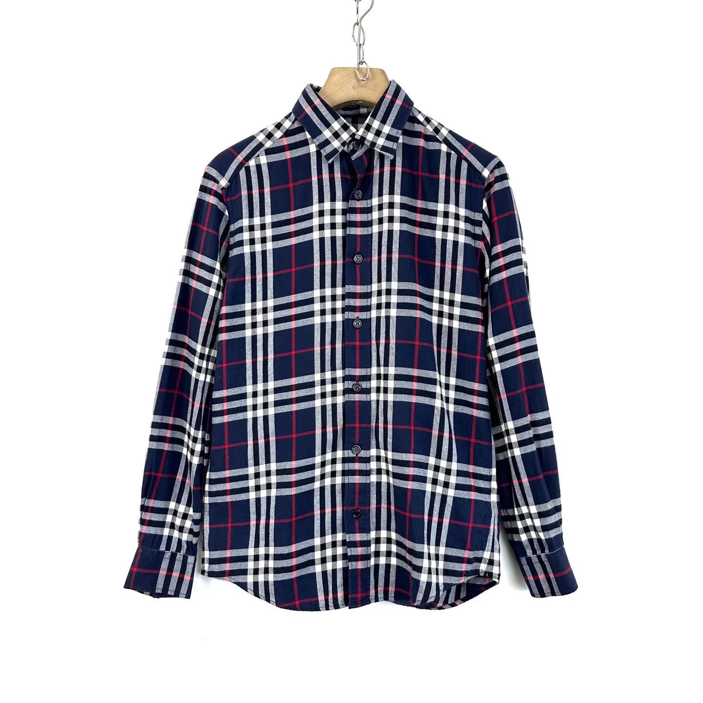 Burberry Burberry Blue Classic Check Long Sleeve Shirt K12 Size US XS / EU 42 / 0 - 1 Thumbnail