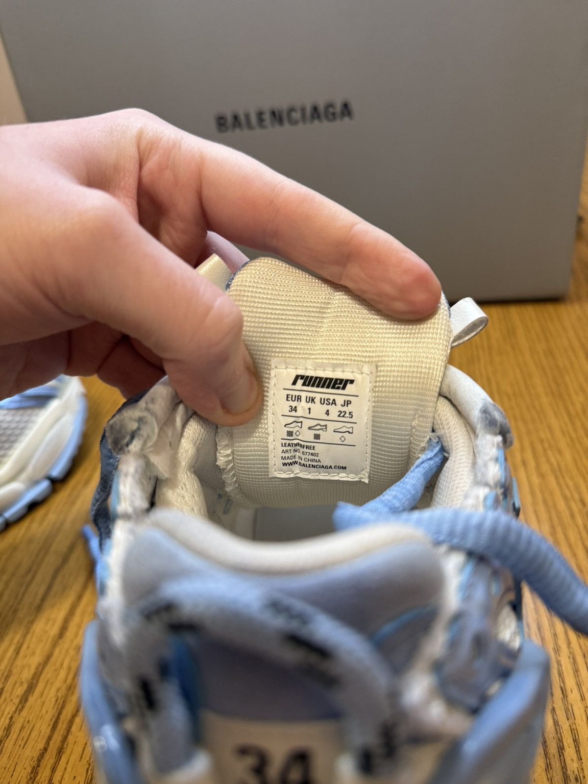 Balenciaga Balenciaga Runner Sneaker (Light Blue/White) Size US 4 / IT 34 - 7 Thumbnail