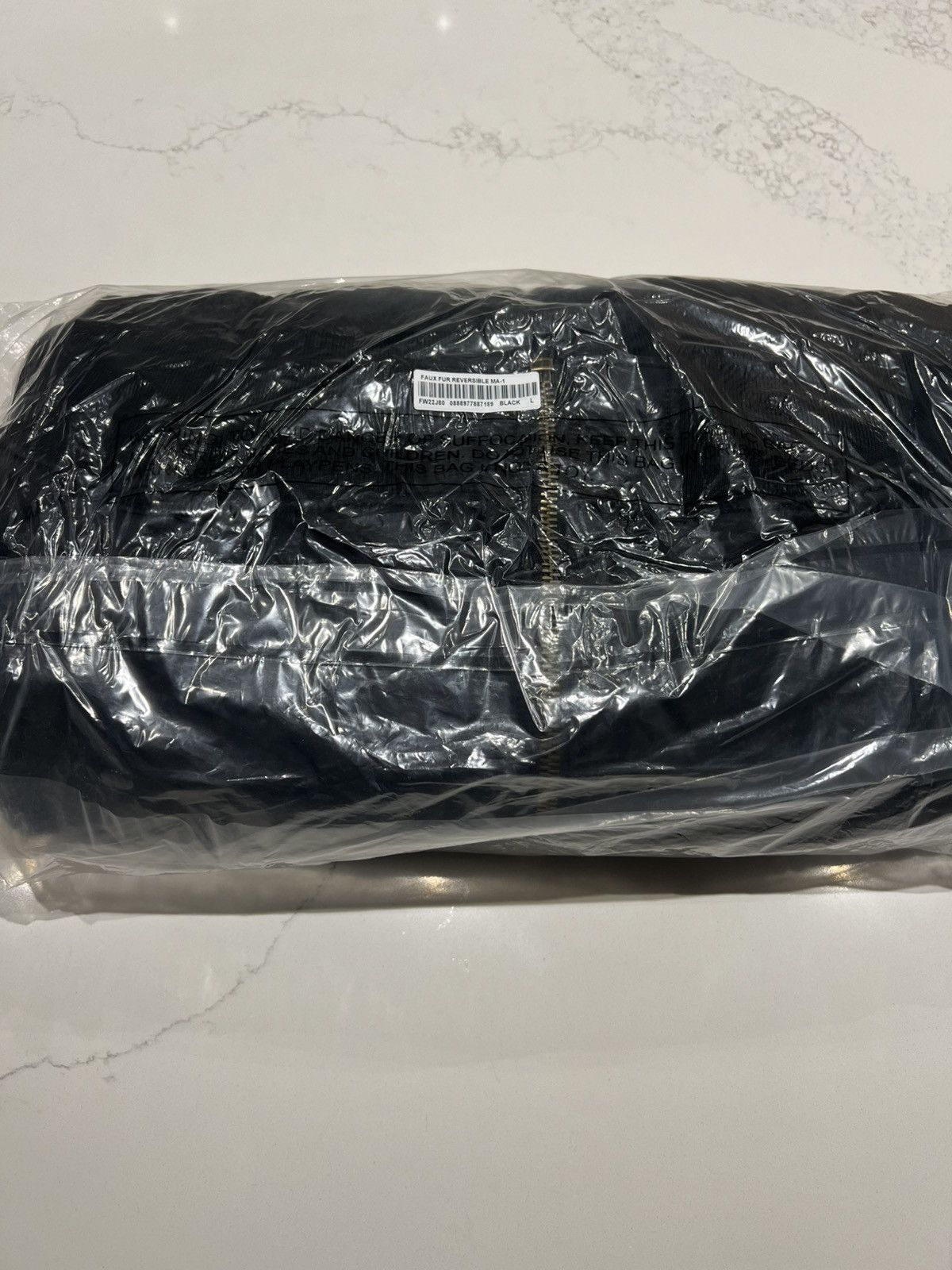 Supreme Faux Fur Reversible MA-1 Black Large