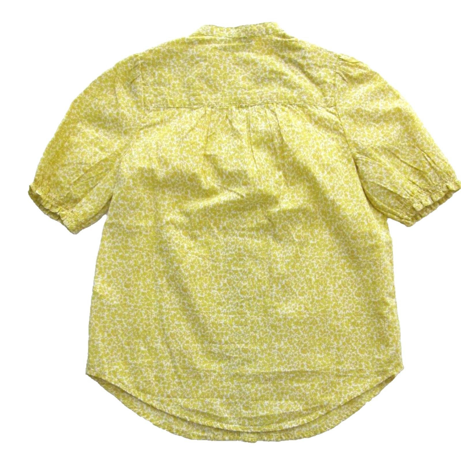 Lucky Brand Lucky Brand Blouse Short Sleeve XS 100% Cotton Floral Yellow Women Size XS / US 0-2 / IT 36-38 - 2 Thumbnail