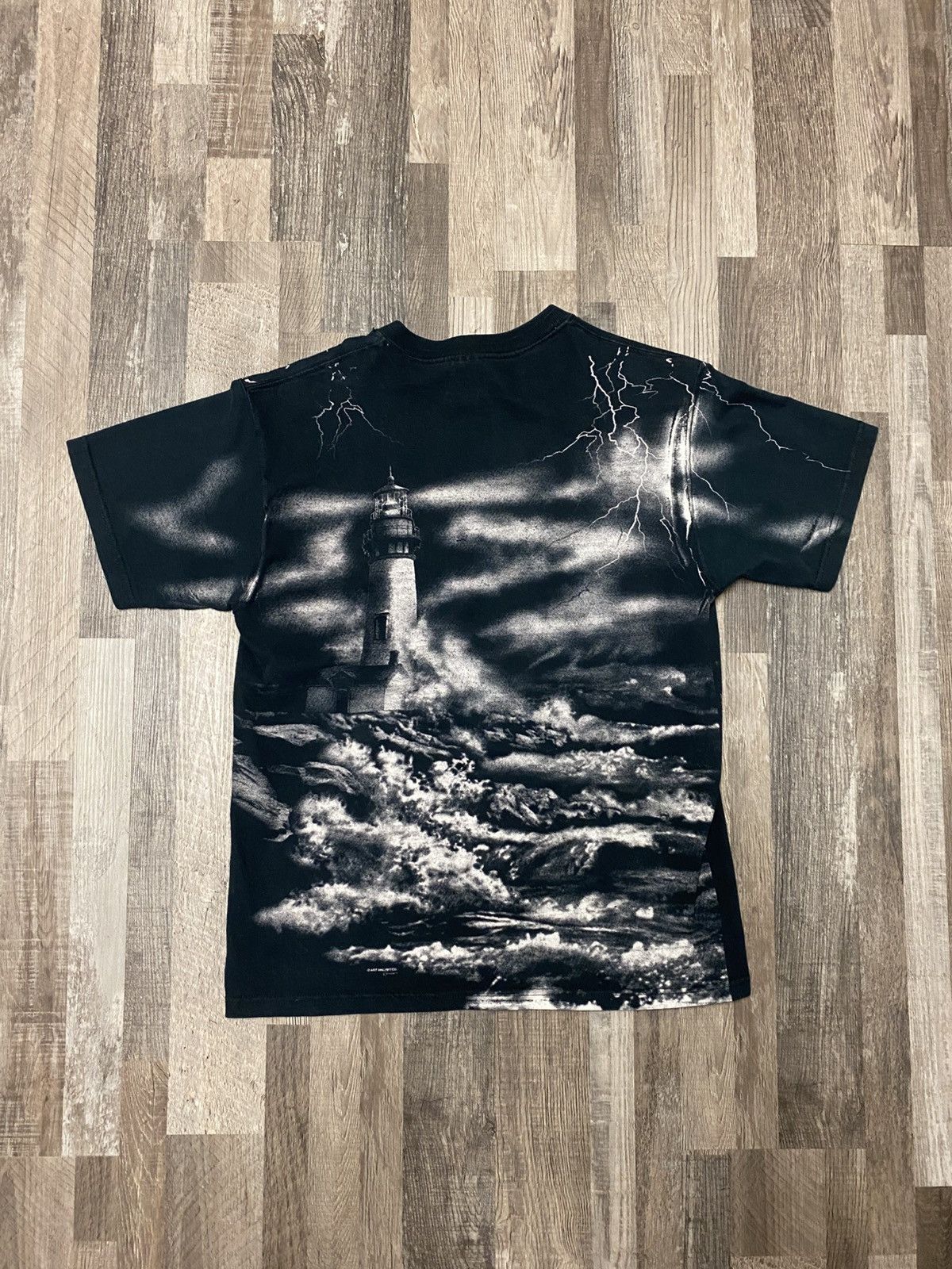 Vintage Vintage Lighthouse Lightning Storm 90’s T Shirt Made in usa Size US M / EU 48-50 / 2 - 6 Thumbnail
