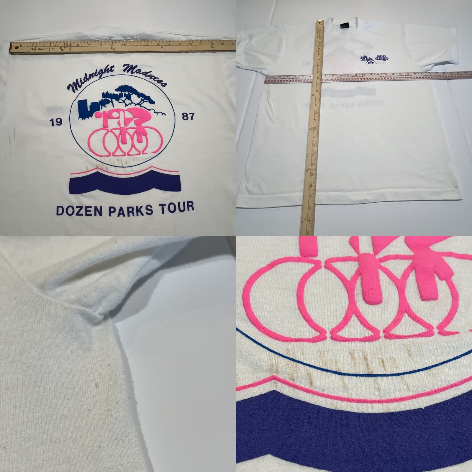 Vintage VINTAGE San Diego T Shirt Men XL 1987 Midnight Madness Single Stitch Graphic Shirt White Cotton Blend Screen Stars Best Unisex Graphic Tee Mens XL Size US XL / EU 56 / 4 - 8 Thumbnail