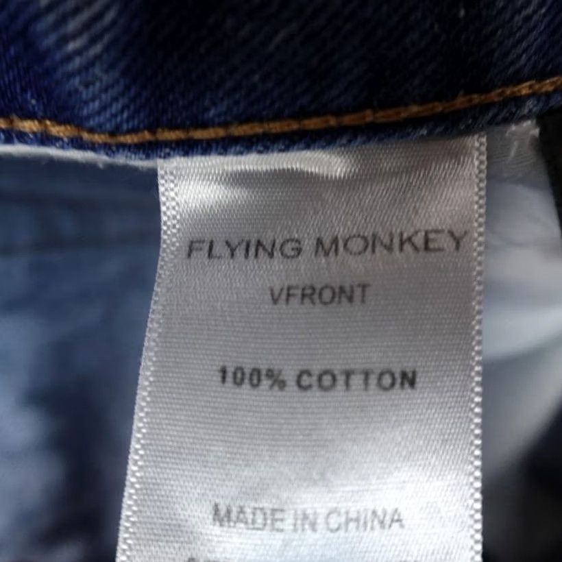Vintage Flying Monkey Jeans Womens 26 Light Blue Denim Low Rise Flare Boho Faded Jeans Size 26" / US 2 / IT 38 - 7 Thumbnail