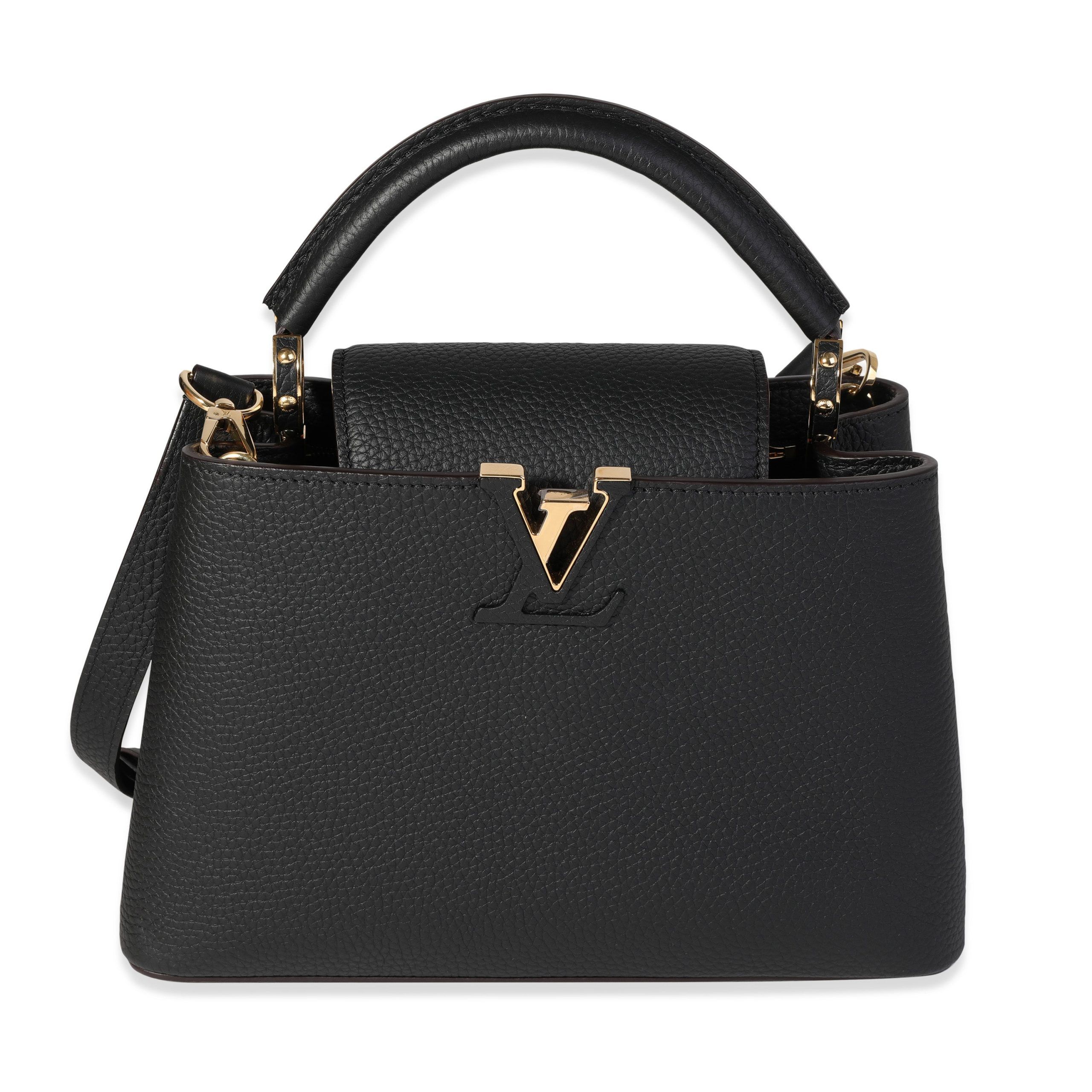 image of Louis Vuitton Black Taurillon Leather Capucines Bb, Women's