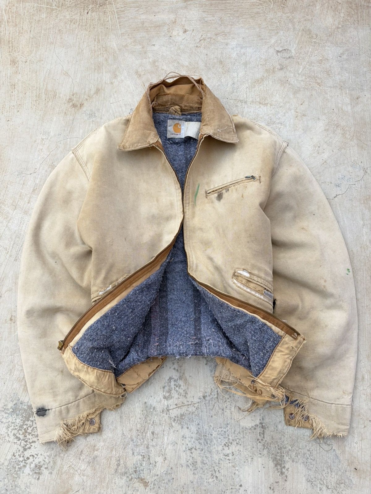 Carhartt Vintage 90s Sunfaded Thrashed Carhartt Detroit Jacket Size US S / EU 44-46 / 1 - 2 Thumbnail