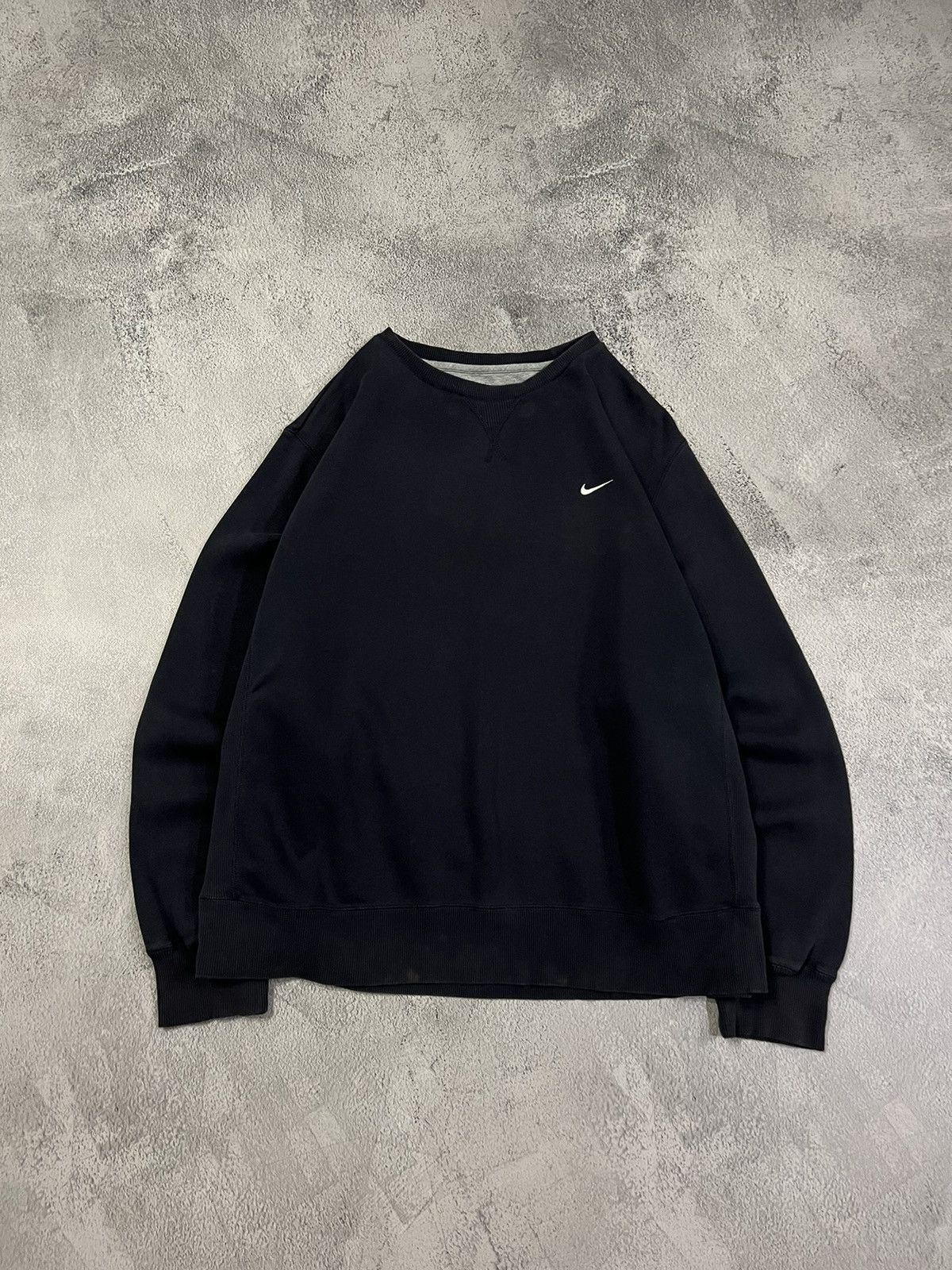 Nike × Vintage Vintage Y2k Nike 💙 Faded Mini Swoosh Sweatshirt 00’s Size US XL / EU 56 / 4 - 3 Thumbnail