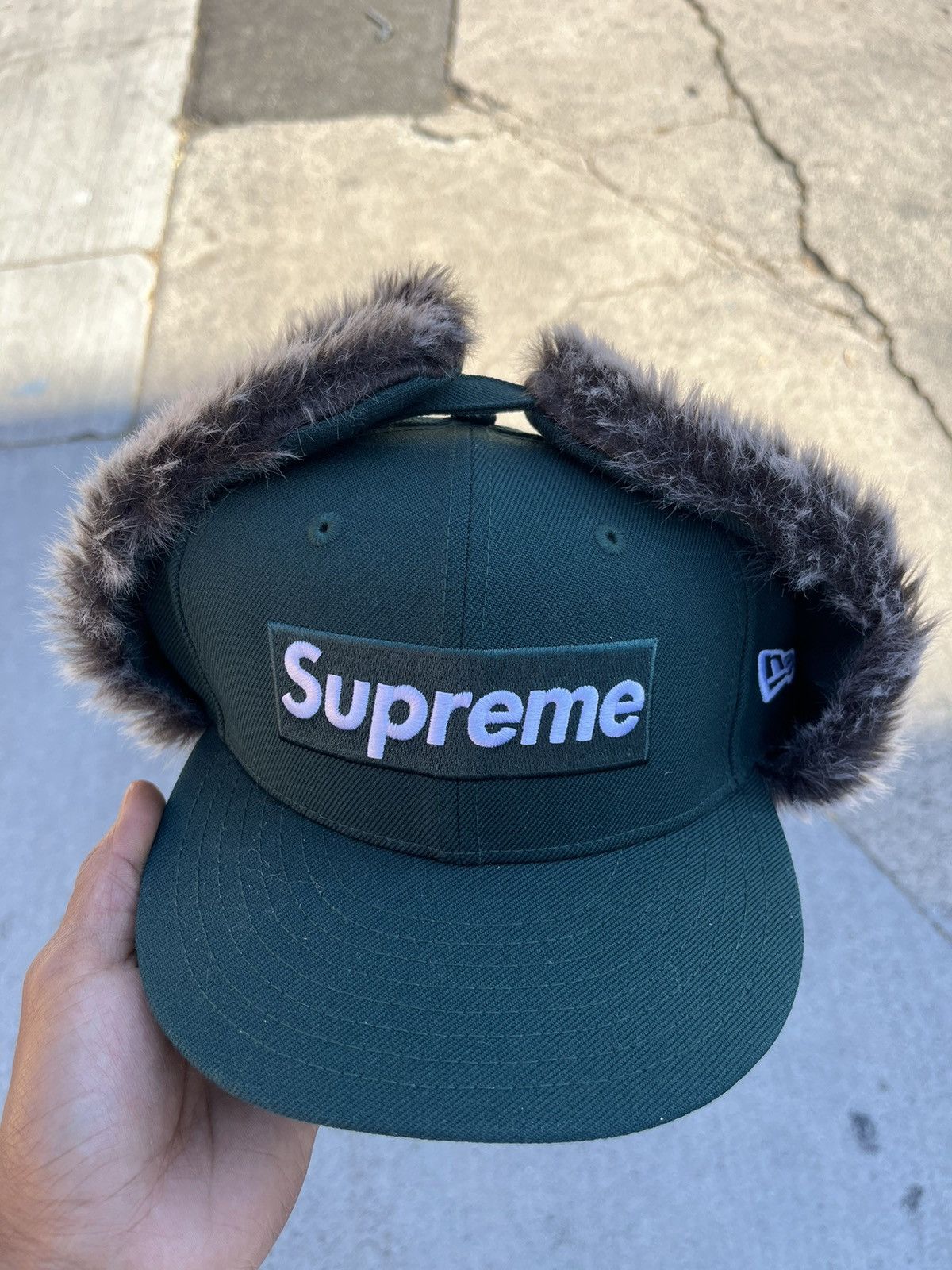 New Era × Supreme Supreme Earflap New Era - Green | Grailed