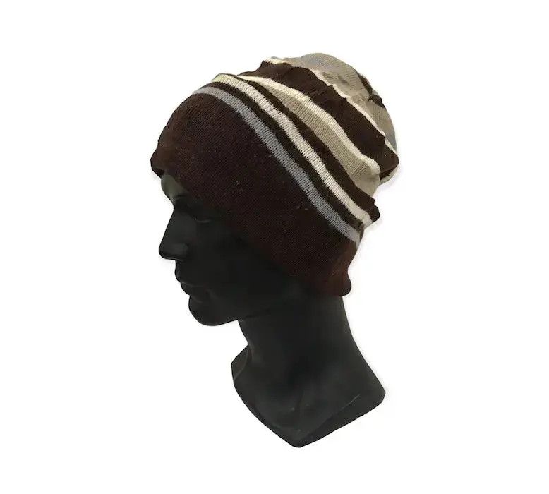 Japanese Brand Japanese Brand Stripe Design Beanie Hat Size ONE SIZE - 1 Thumbnail