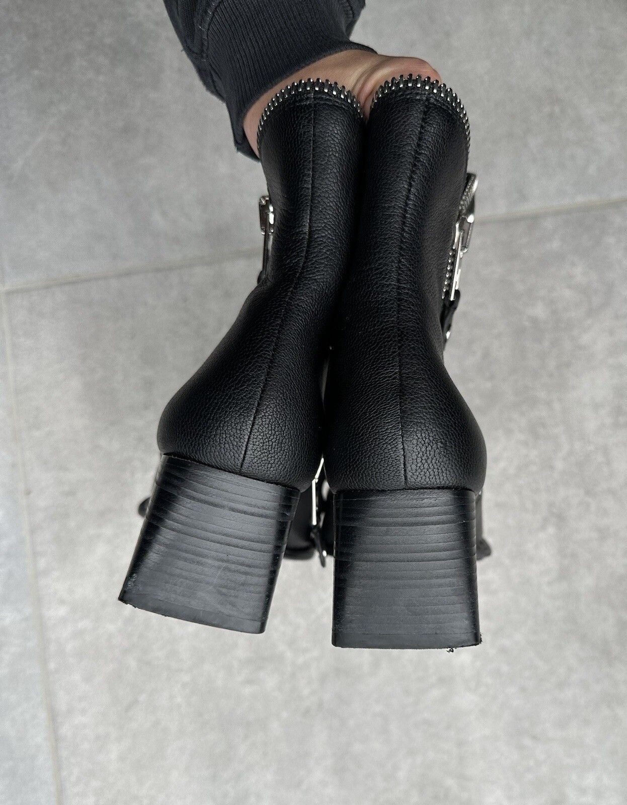 Alexander Wang Alexander Wang Lane Zip Leather Square Toe Ankle Heel Boots Size US 8 / IT 38 - 13 Thumbnail