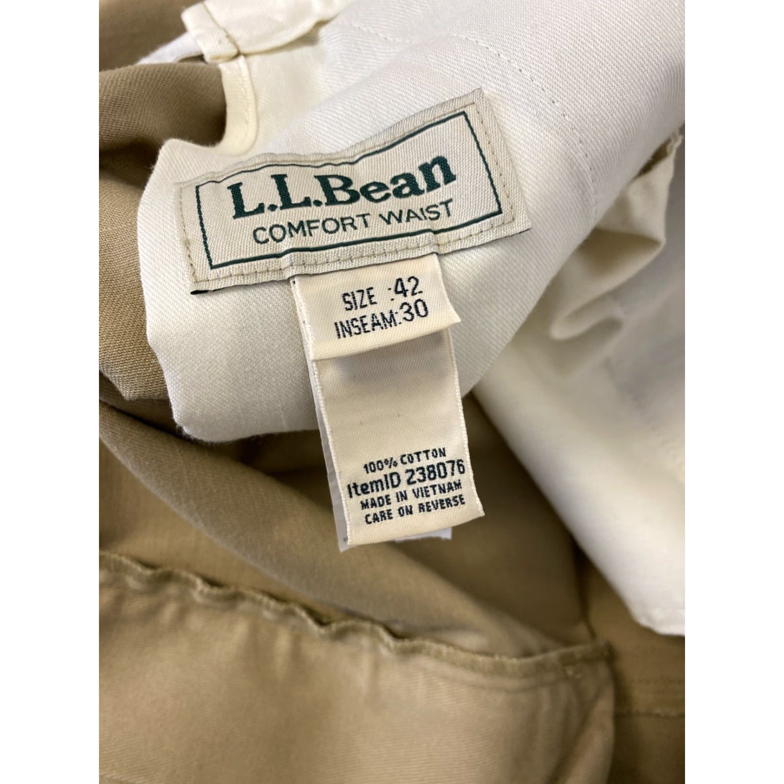 Vintage VINTAGE L.L. BEAN Men's Pants 42x30 Cotton Tan Chino Casual Workwear Fall Winter Size US 42 / EU 58 - 7 Thumbnail
