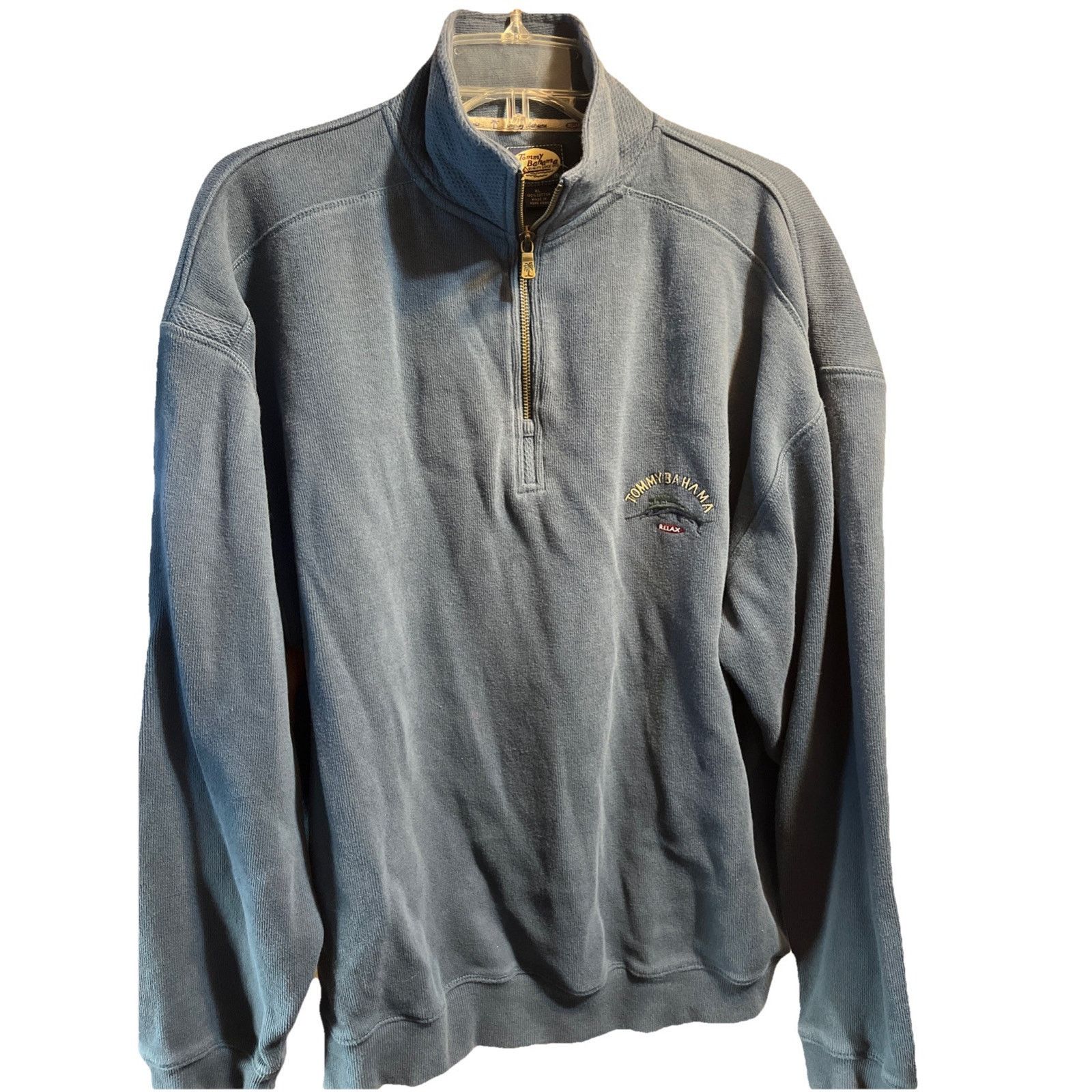 Tommy Bahama Tommy Bahama Men’s Classic 1/4 Zip Sweater XL Blue Cotton LS Size US XL / EU 56 / 4 - 1 Thumbnail