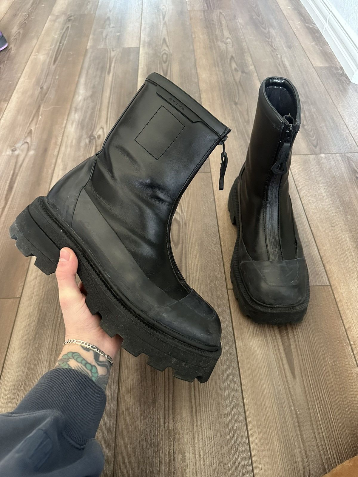 Eytys Blaise Black Leather Zippered Boot Eytys Eytys Blaise Leather Boots in Black | Grailed main image 2