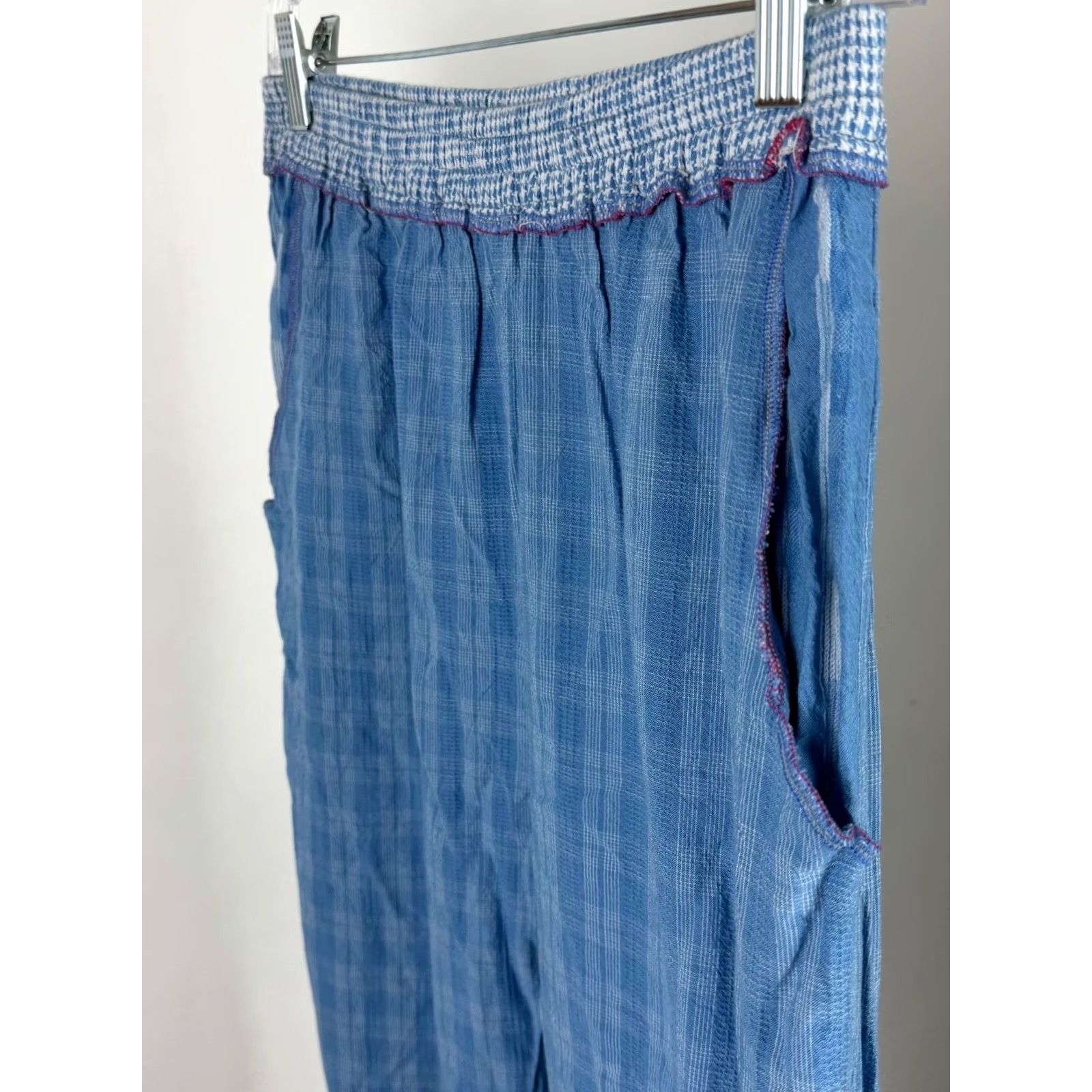 Vintage VINTAGE Faith by Celia Forrester Womens Small Pants Plaid Elastic Waist Pockets 90s Retro Bohemian Size 28" / US 6 / IT 42 - 7 Thumbnail