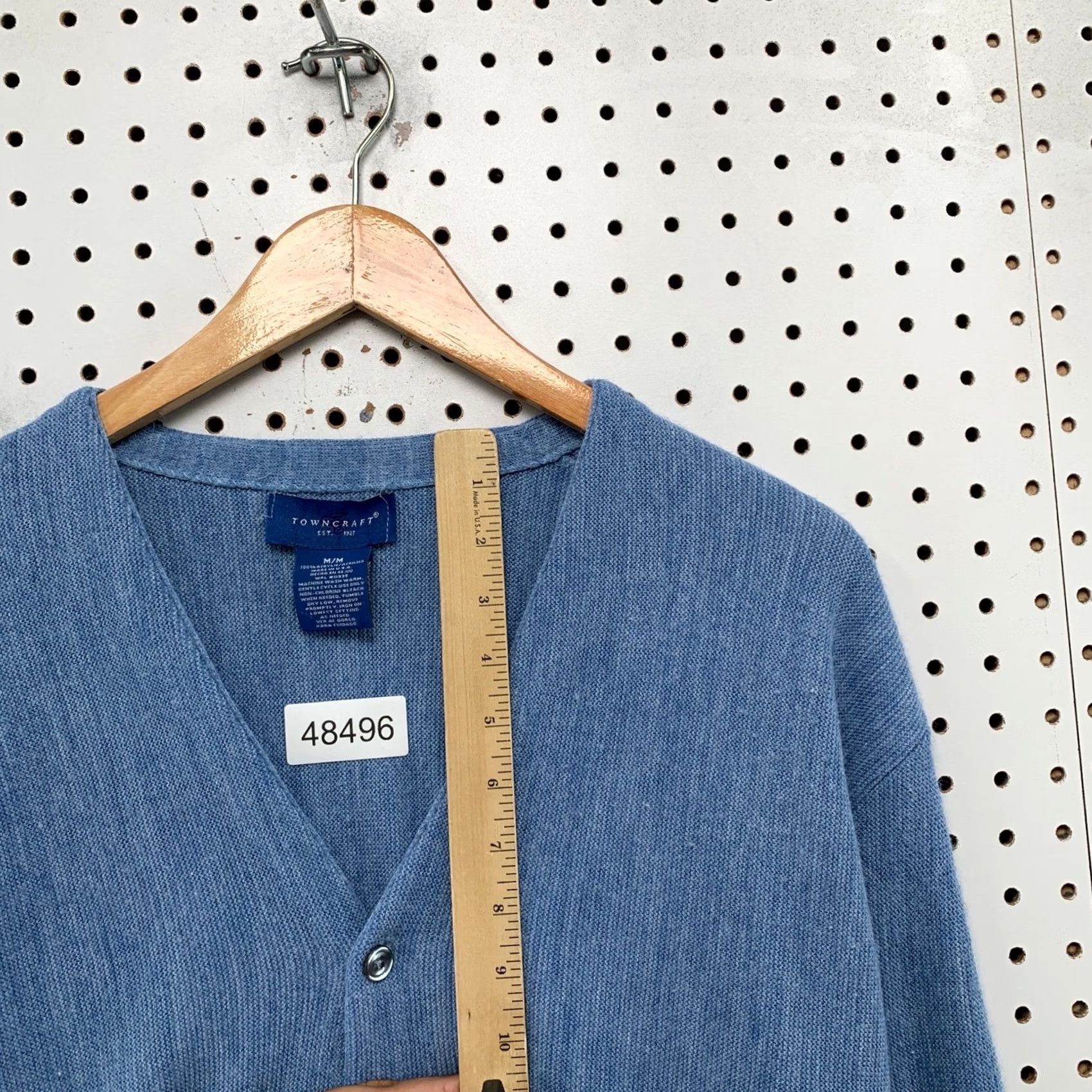 Vintage VINTAGE Towncraft Cardigan Sweater Mens Medium Blue 90s Acrylic Made in USA Size US M / EU 48-50 / 2 - 6 Thumbnail