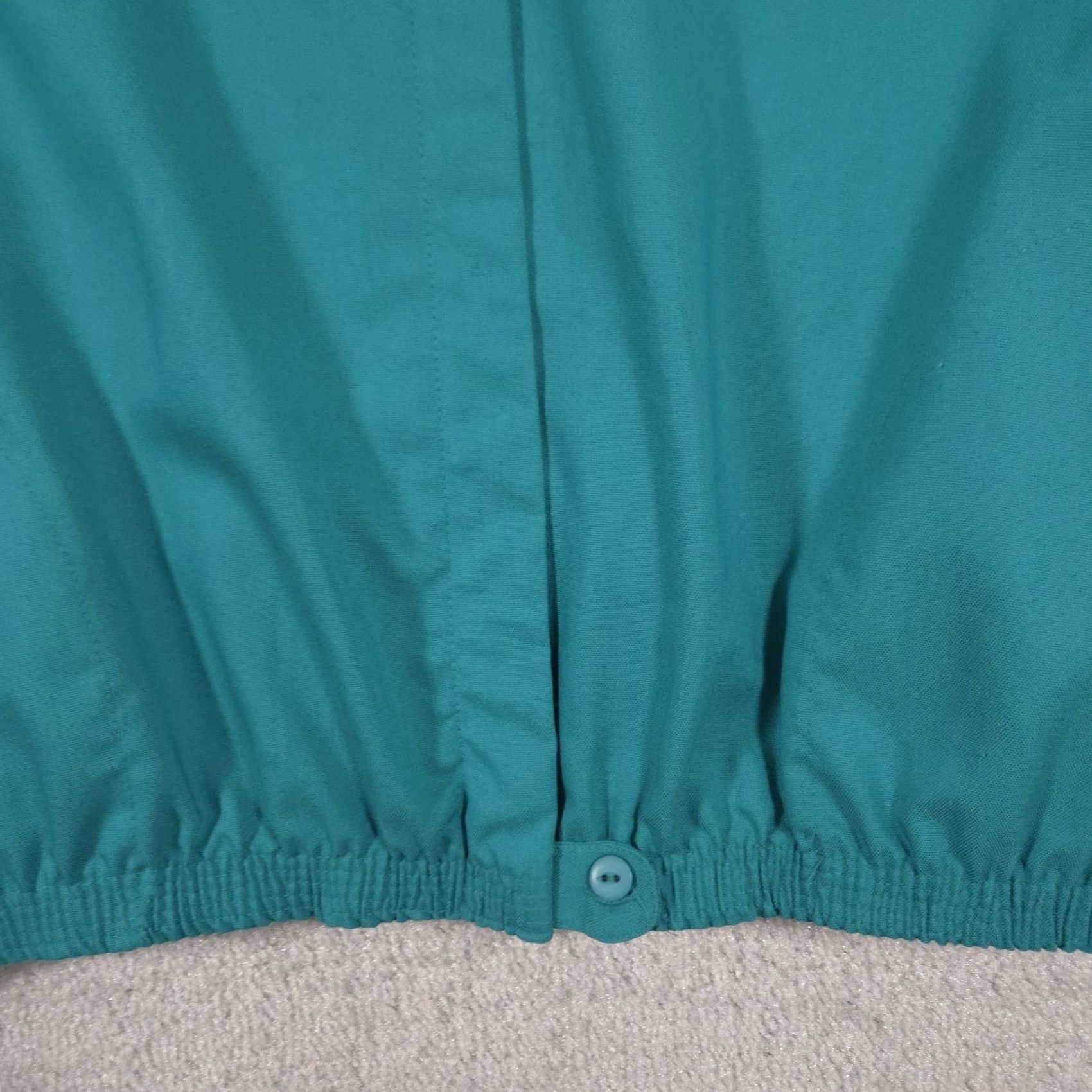 Vintage VINTAGE Devon Jacket Women's 14 Green Lightweight Long Sleeve Full Zip Shoulder Pads Size XL / US 12-14 / IT 48-50 - 3 Thumbnail