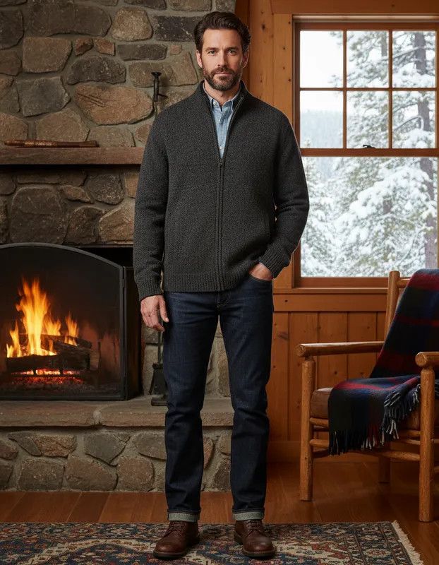 Pendleton Pendleton merino wool cardigan double zip - Fashionella Size US L / EU 52-54 / 3 - 1 Thumbnail