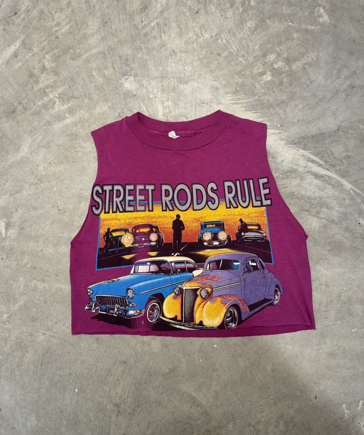 Vintage 90s vintage Street Rods Rule sunset race flame hot rod Size L / US 10 / IT 46 - 1 Thumbnail