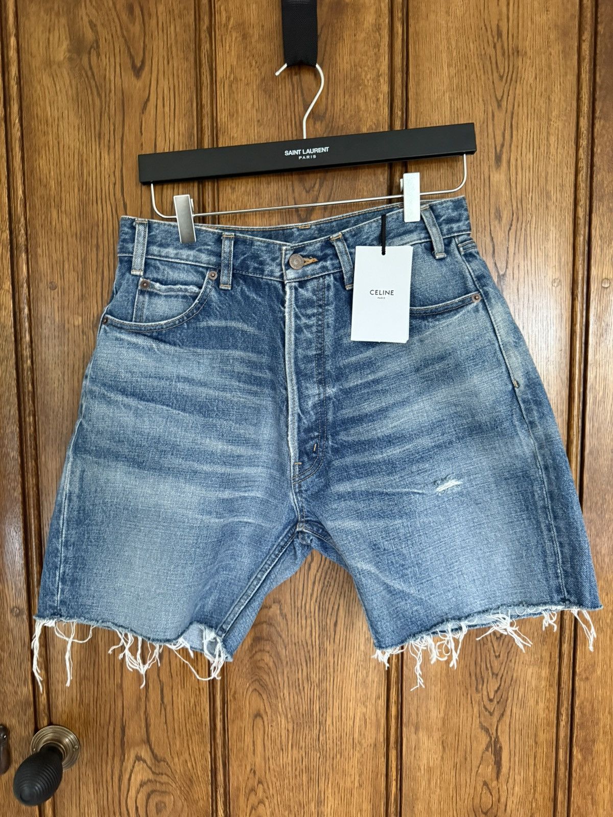 Celine $990 ss24 Celine zuma wash wesley jean denim shorts 28 Hedi Size US 28 / EU 44 - 1 Thumbnail