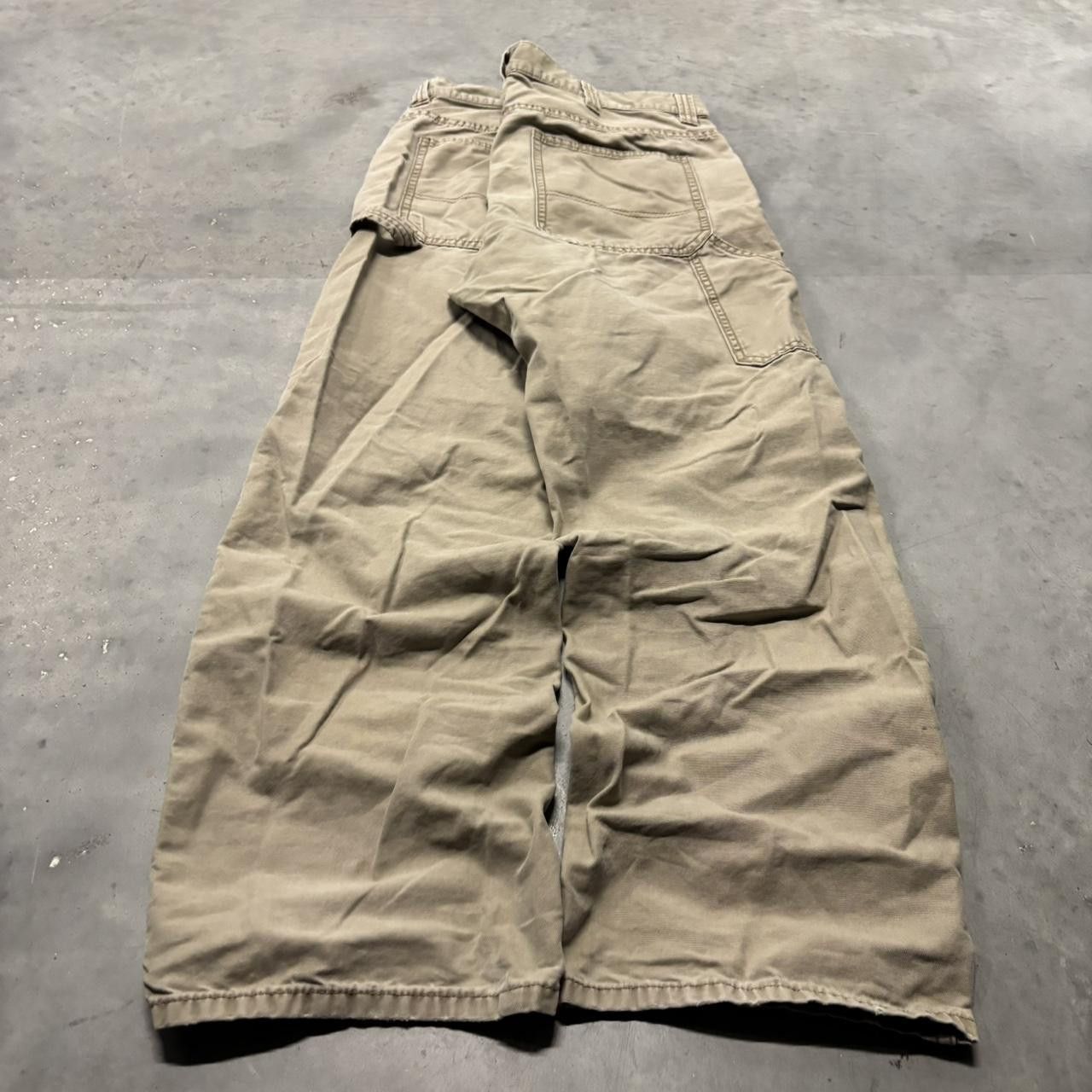 Japanese Brand × Vintage Crazy Vintage Y2K/2000s Faded Khaki Streetwear Skater Workwear Carpenter Pants! Size US 36 / EU 52 - 4 Thumbnail