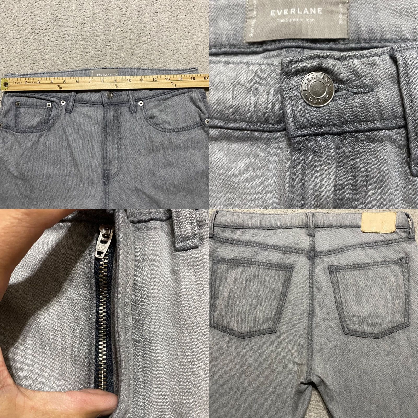 Everlane Everlane Jeans Womens sz 29 Gray Denim Straight Leg High Rise Medium Wash Size 29" - 8 Thumbnail