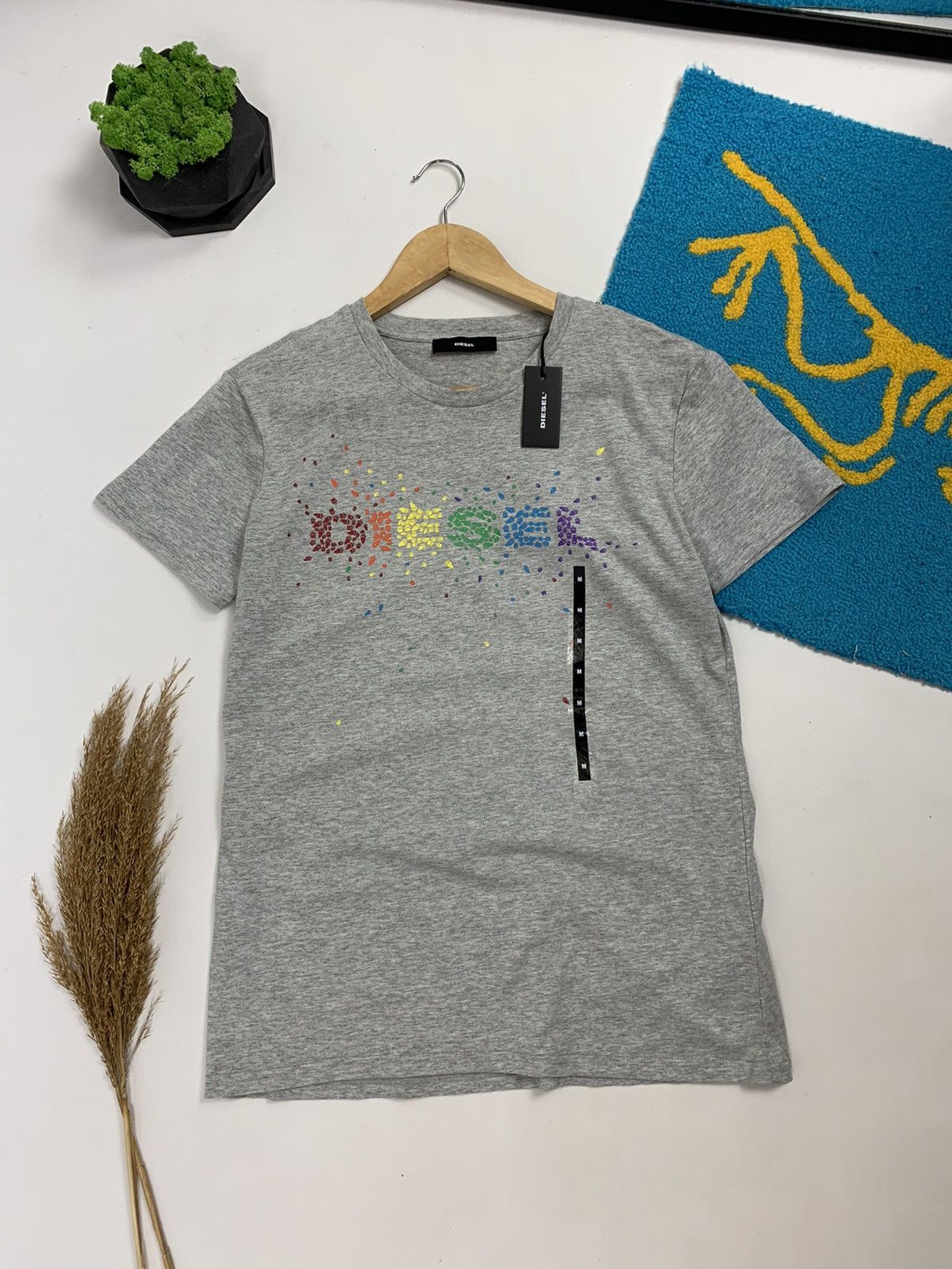 Designer × Diesel New Diesel Monogram Hand Logo T-Shirt Size M / US 6-8 / IT 42-44 - 1 Thumbnail