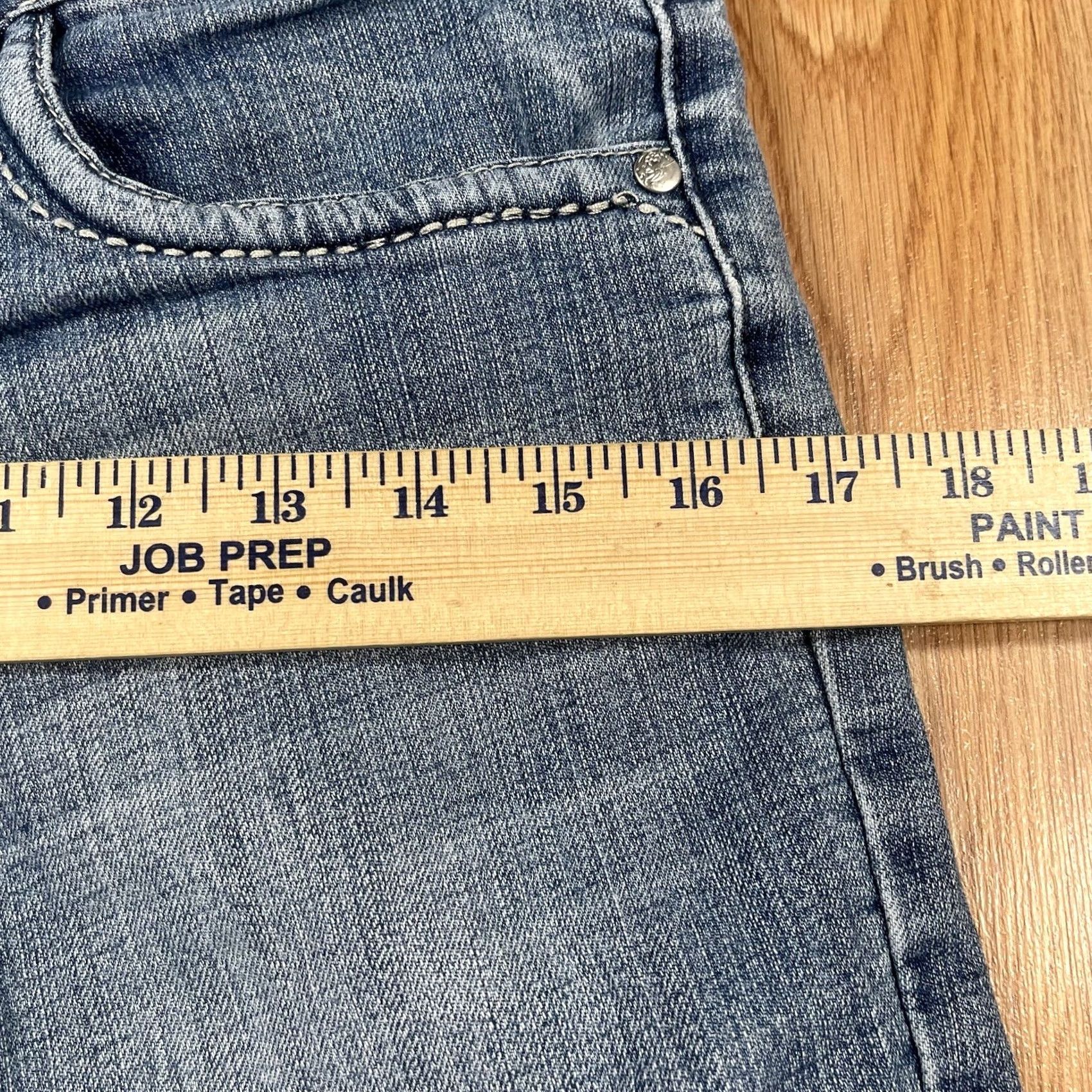 Vintage Vanilla Star Jeans Womens 5 Blue Straight Leg Stretch Low Rise Denim Pants Jeans Straight Leg Women's 5-Pocket Blue Pant Womens Jeans Men? Size 27" / US 4 / IT 40 - 6 Thumbnail