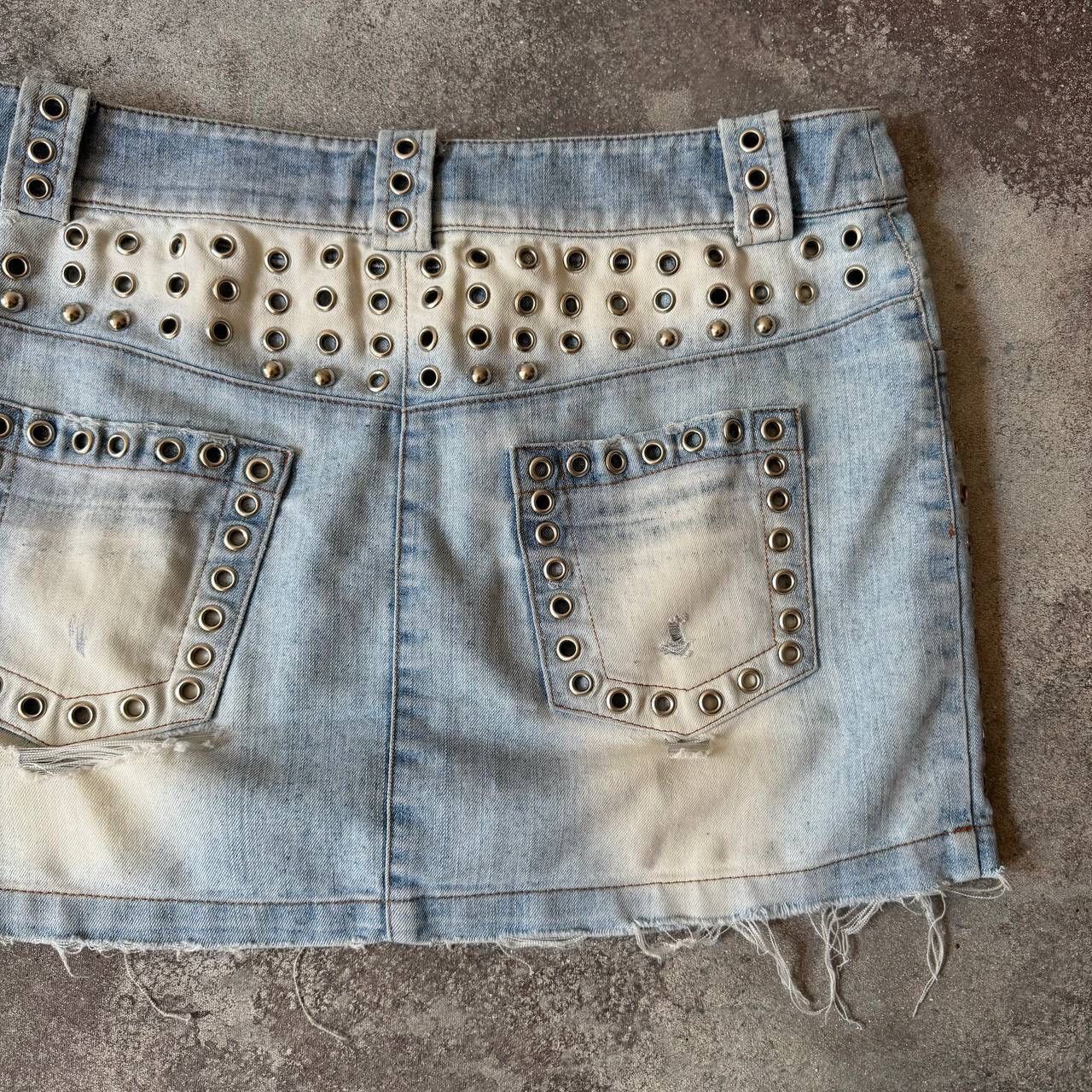 20471120 × Hysteric Glamour × Japanese Brand Opium Y2K Super Sexy Distressed Mini Skirt Size 32" / US 10 / IT 46 - 7 Thumbnail