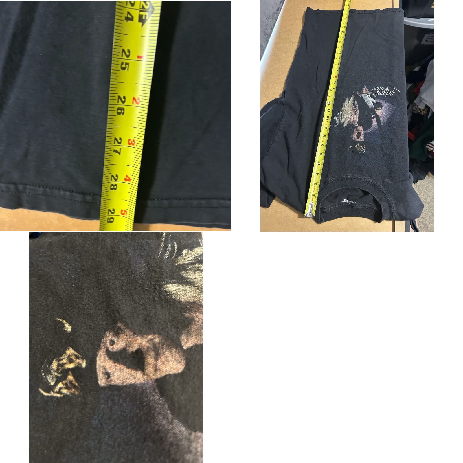 Vintage Johnny Winter Blues Rock Musician Shirt Men XL Long Sleeve Black Front Graphic Size US XL / EU 56 / 4 - 10 Thumbnail