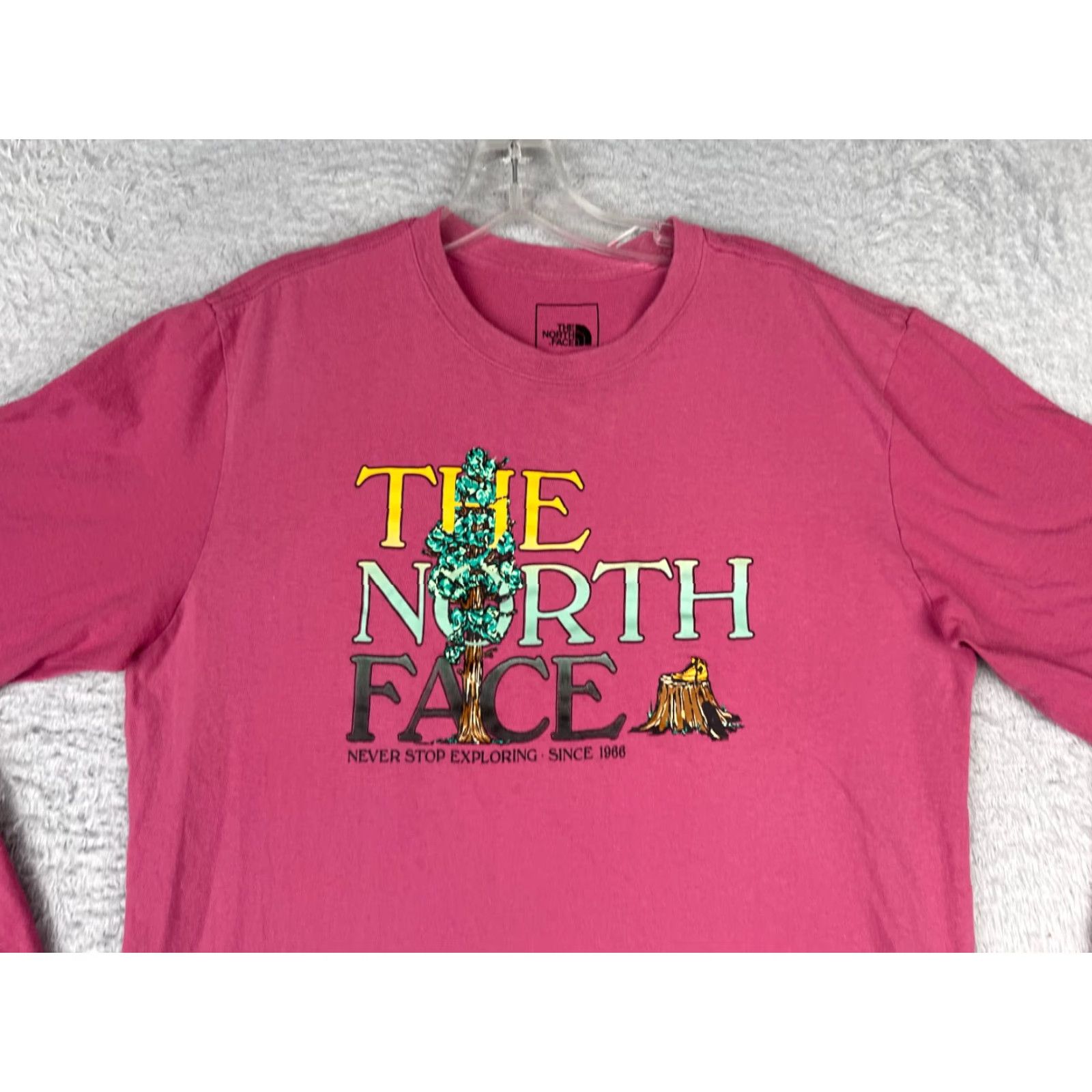 The North Face The North Face Men T-Shirt Shirt Adult Medium Pink Long Sleeve Crew Neck Cotton Blend Jersey Logo All Seasons Slimming Size US M / EU 48-50 / 2 - 4 Thumbnail