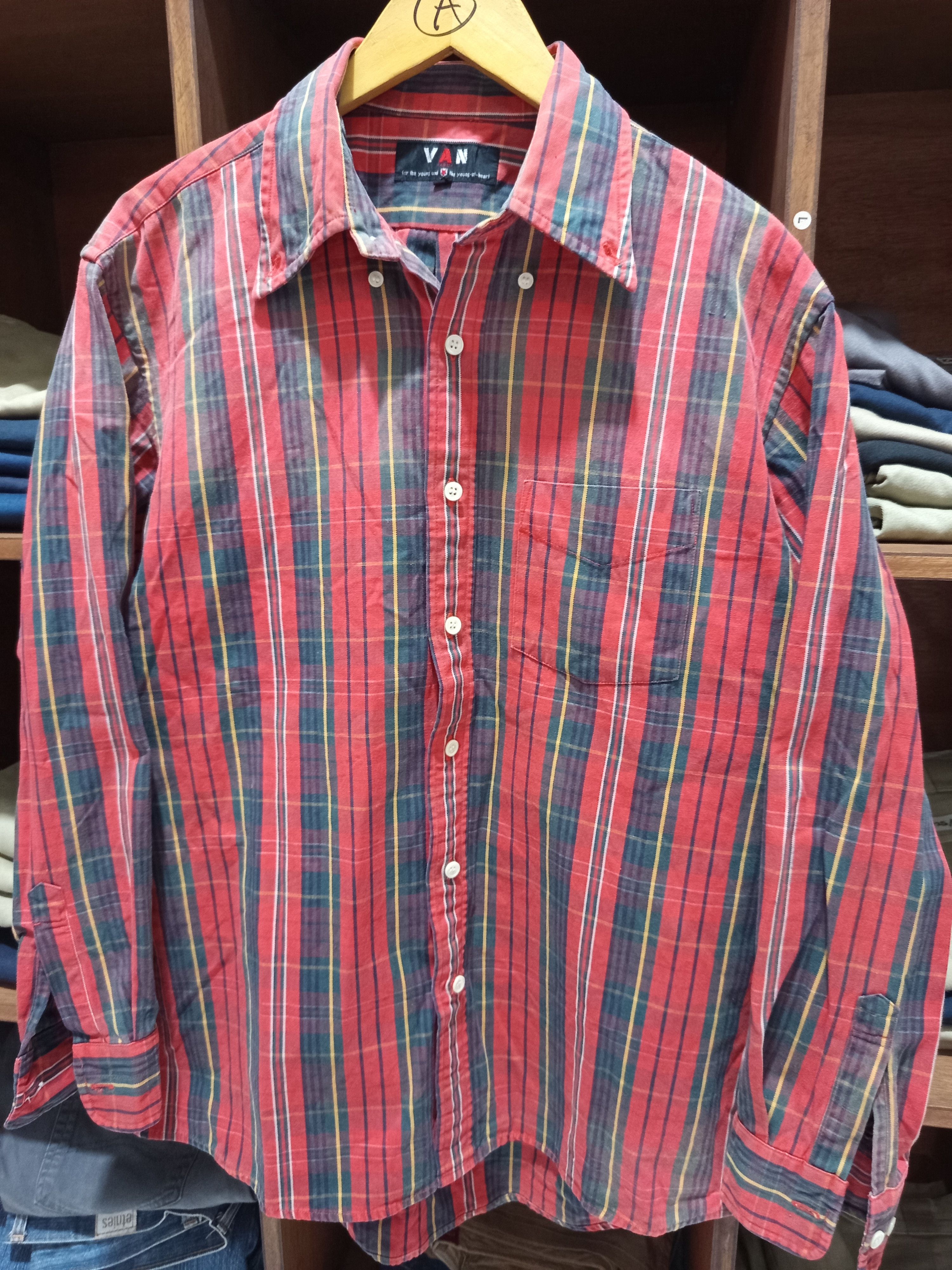 Van VAN Japan Plaid Flannel Shirt Cotton Size L Size US L / EU 52-54 / 3 - 3 Thumbnail