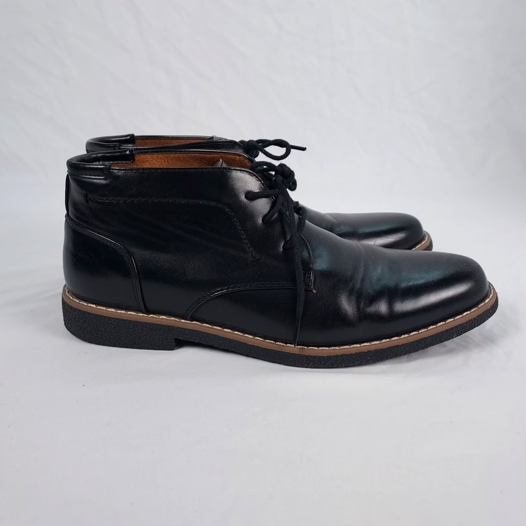 Vintage Deer Stags Zeus Chukka Boots Mens 7 Black Leather Lace Up Casual Shoes Boot Straight Toe M Ankle Vintage No Size US 7 / EU 40 - 5 Thumbnail