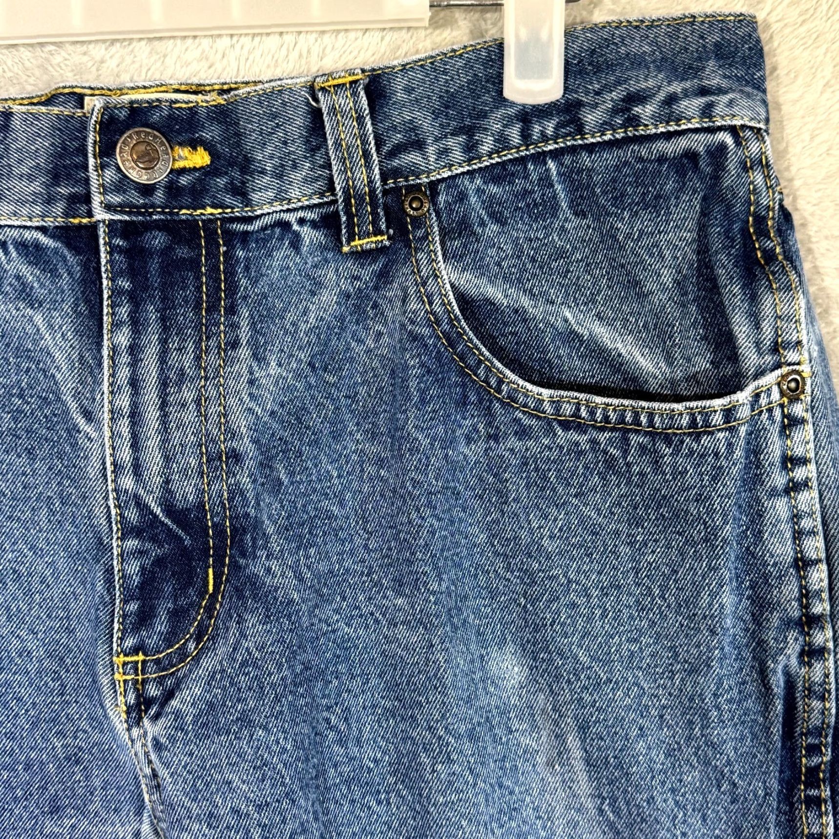 Denime RedHead Jeans Men 36x30 Straight Leg Blue Denim Stone Wash 100% Cotton Jeans Mens Regular Size US 36 / EU 52 - 5 Thumbnail