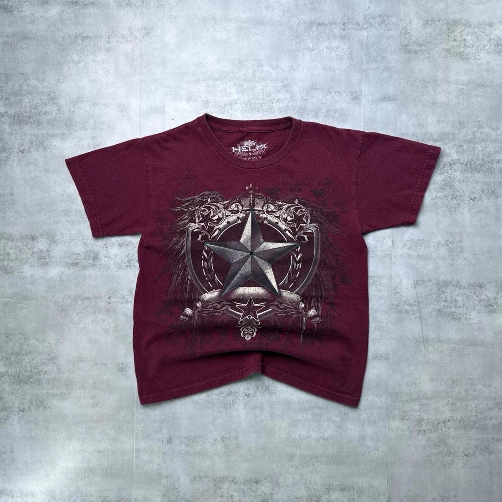 DOUBLE HELIX Y2K Helix 00s burgundy grunge t shirt Size S / US 4 / IT 40 - 7 Thumbnail