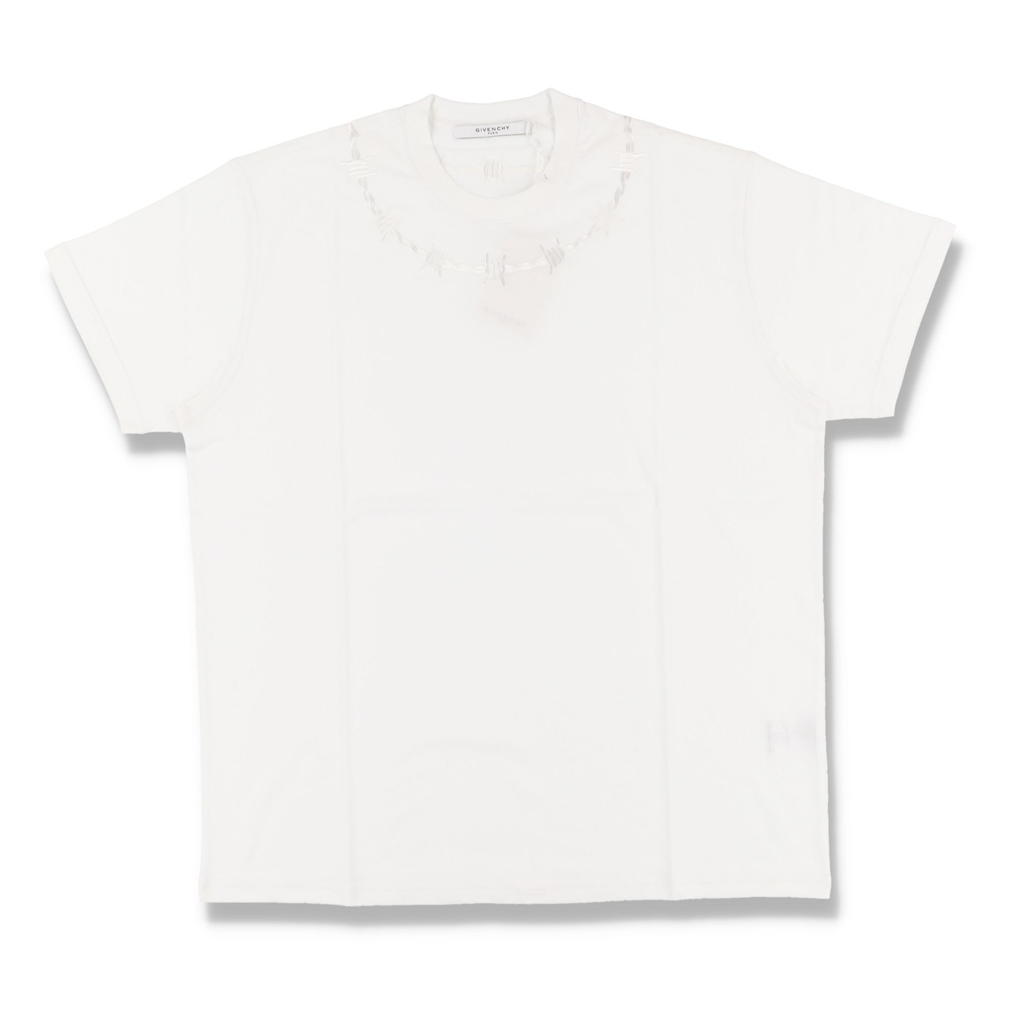 Givenchy White Embroidered Barbed Wire Oversized T-Shirt Size US S / EU 44-46 / 1 - 4 Thumbnail