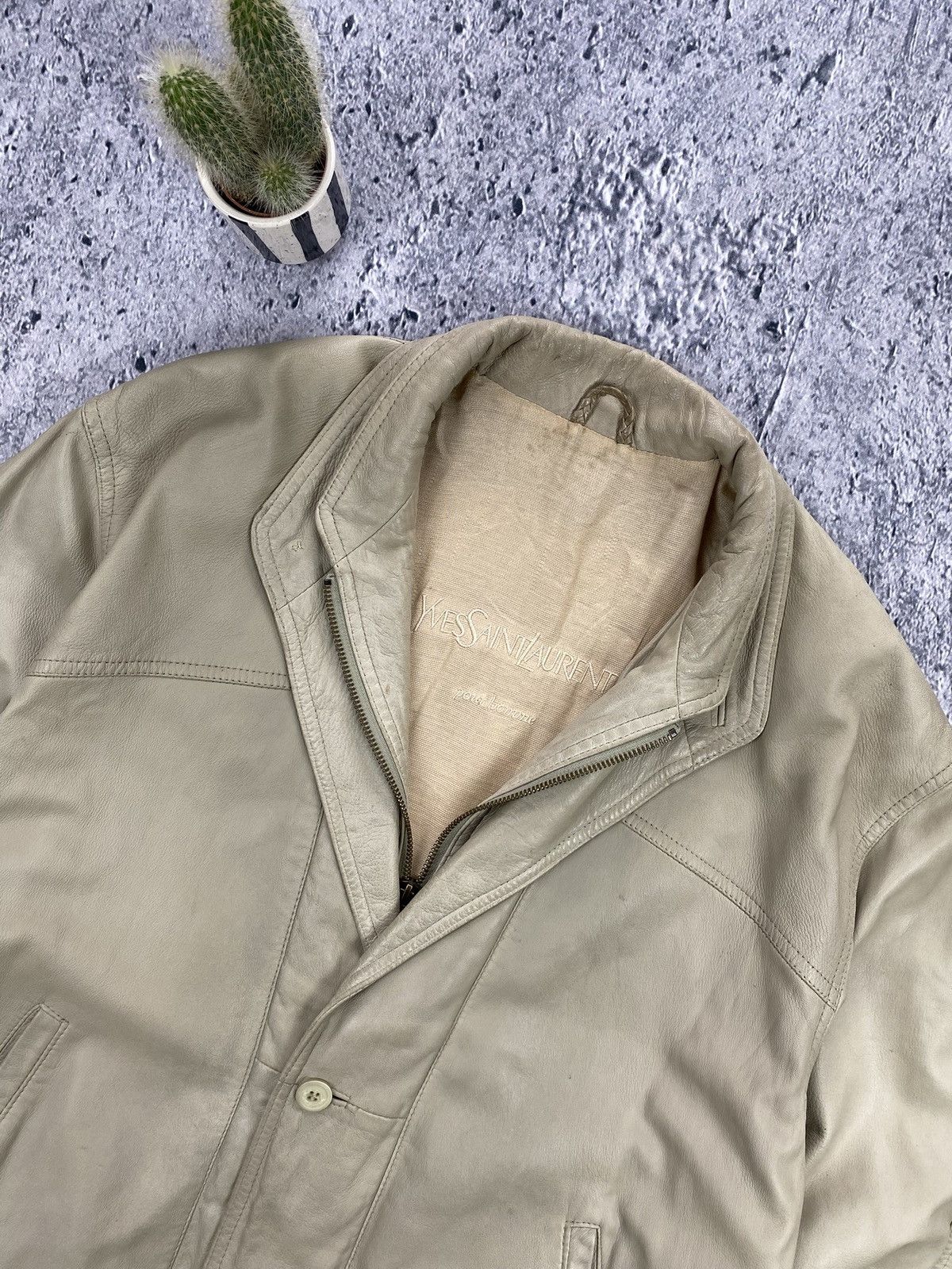 Yves Saint Laurent Leather Jacket Yves Saint Laurent Vintage 90’ Streetwear Size US L / EU 52-54 / 3 - 2 Thumbnail