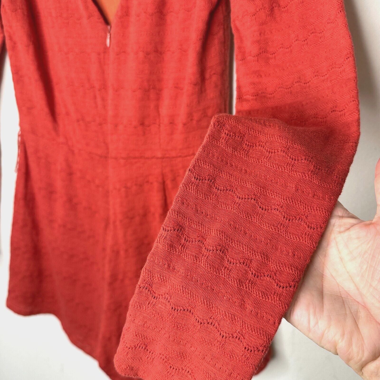 Other Ark & Co Salmon High Neck V Back Zip Embroidered Zip Romper Size 27" / US 4 / IT 40 - 7 Thumbnail