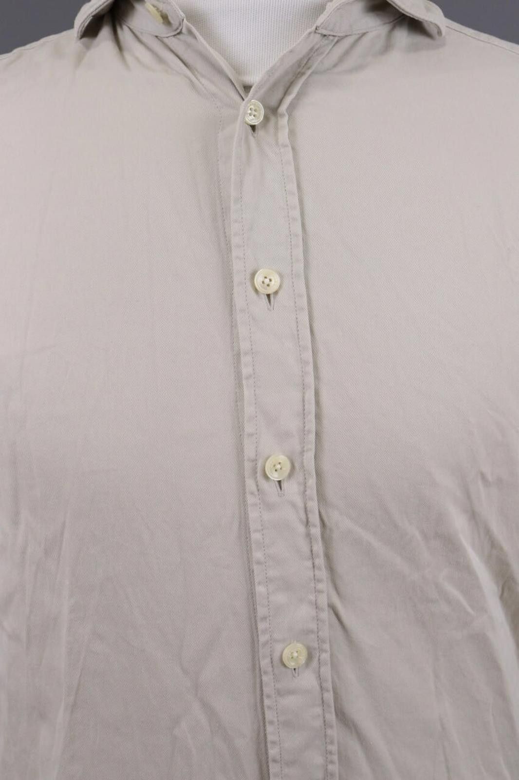 Designer Hackett London Slim Fit Beige Button Down Shirt Size M Size US M / EU 48-50 / 2 - 5 Thumbnail