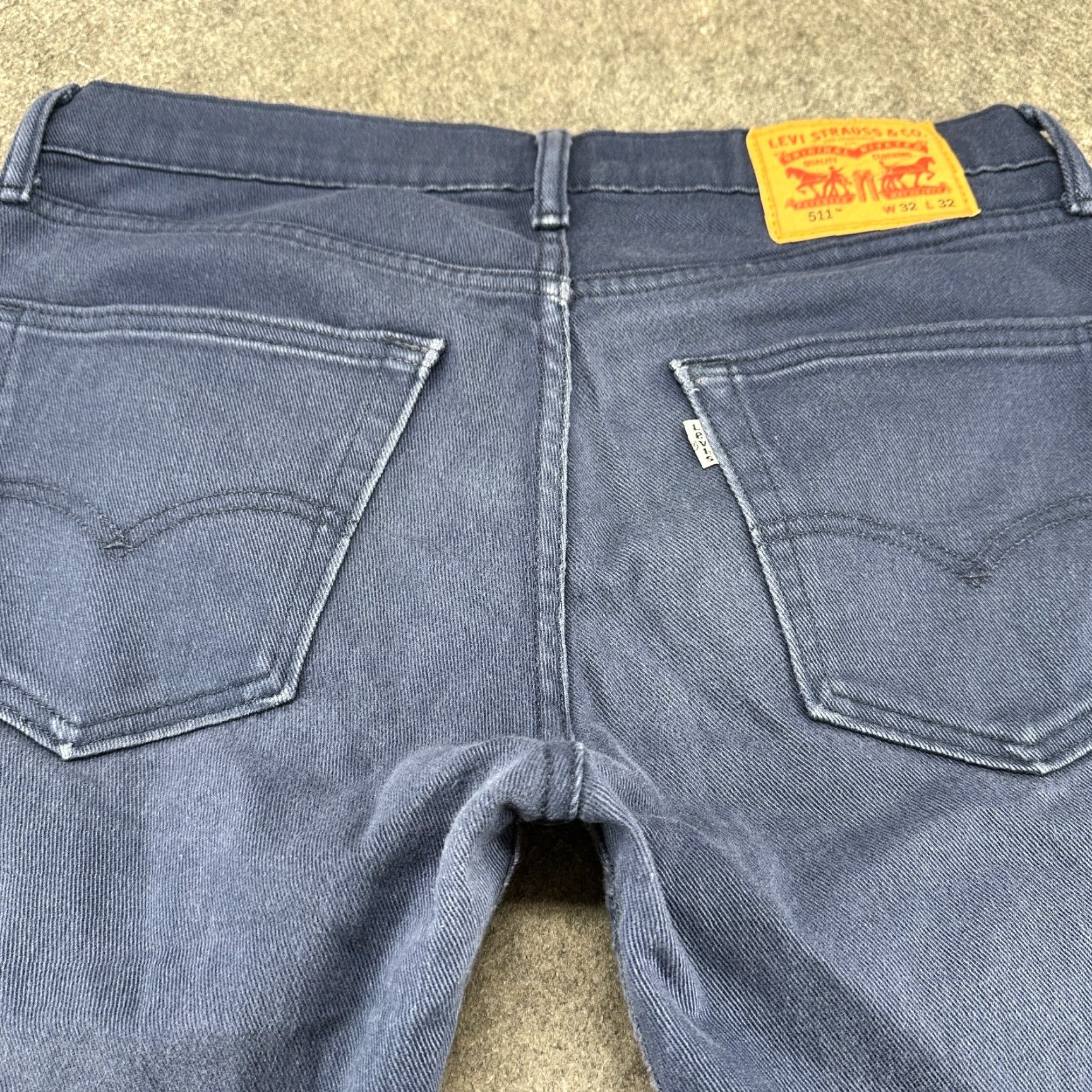 Levi's Levis 511 Jeans Mens 32x32 Blue Slim Fit Skinny Dark Wash Cotton Stretch Denim Jeans Regular 5-Pocket Logo Zipper Size US 32 / EU 48 - 6 Thumbnail