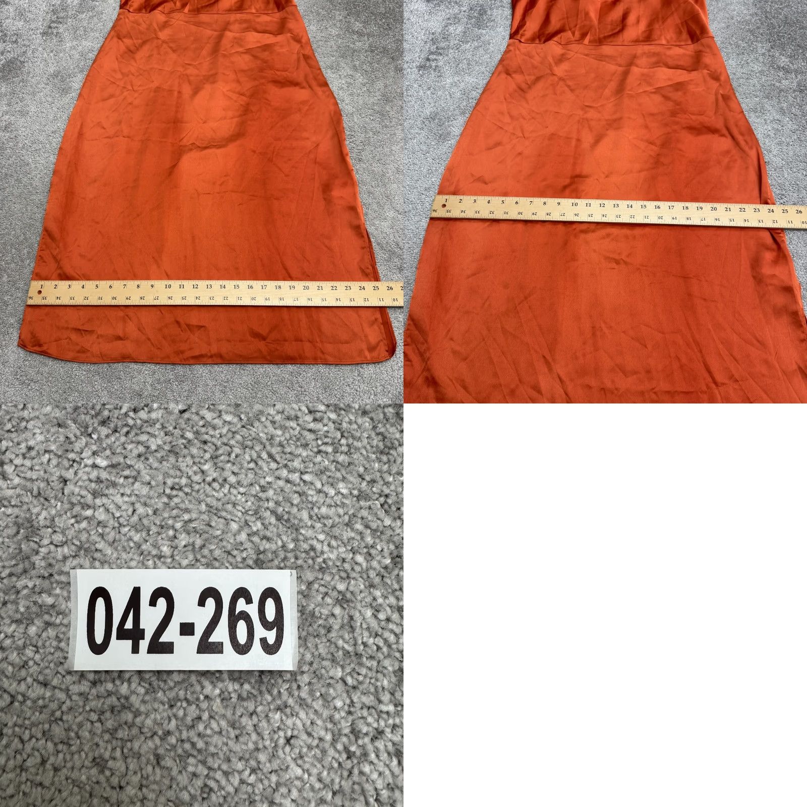 Missguided Missguided Satin Cowl Cami Midi Slip Dress Womens 14 Rust Orange Spaghetti NWT Size XL / US 12-14 / IT 48-50 - 10 Thumbnail