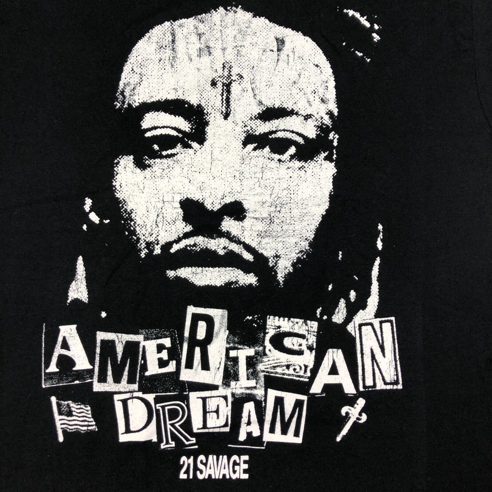 21 Savage × Rap Tees × Vintage 21 Savage American Dream Hip Hop Tee T Shirt Black Size XL Size US XL / EU 56 / 4 - 2 Thumbnail