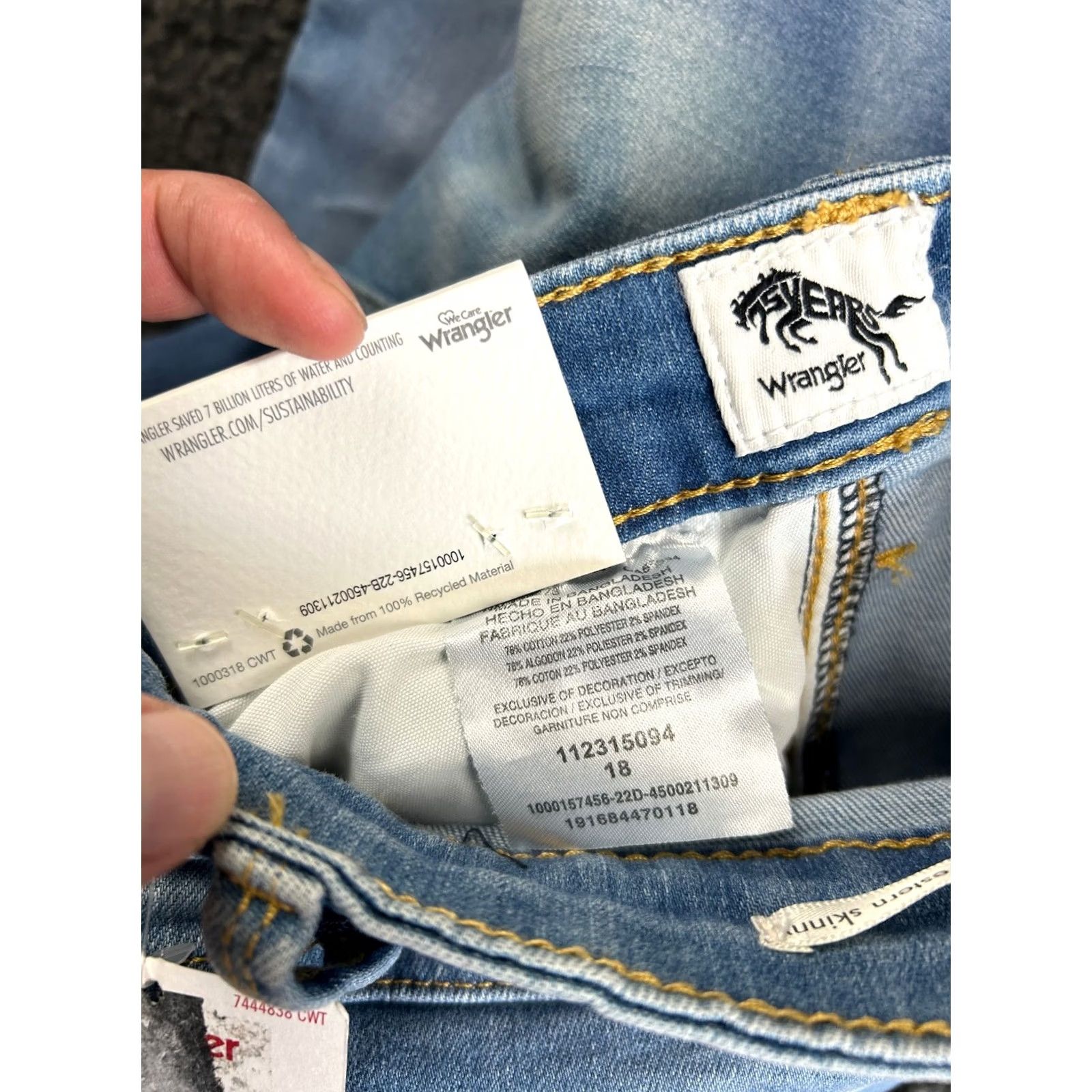 Wrangler Wrangler Ultra High Rise Skinny Jeans Womens Size 18 Light Blue NEW Size 40" / US 18 - 6 Thumbnail