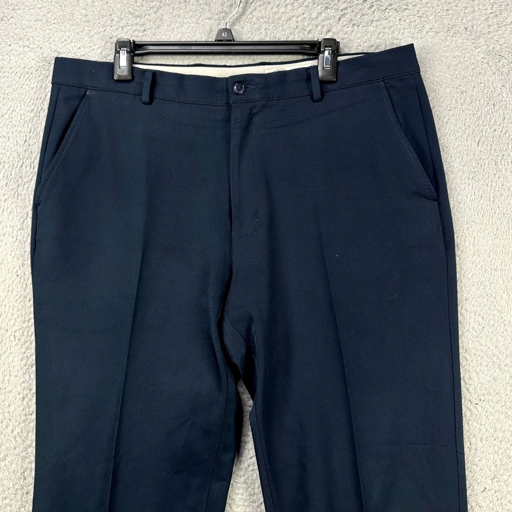 Vintage Greg Norman Men Chino Golf Pants 36X32 Blue Flat Front Stretch Athletic Straight Size US 36 / EU 52 - 2 Thumbnail