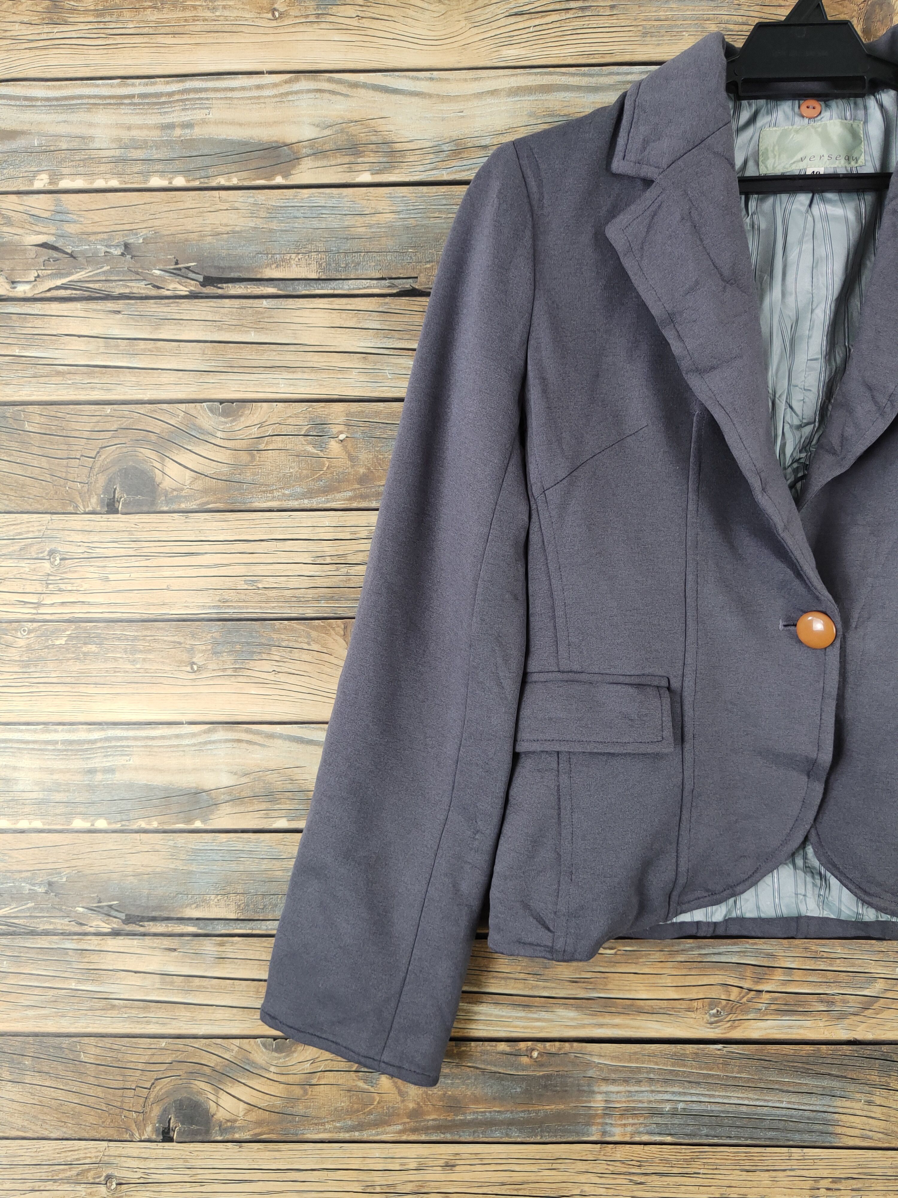 Japanese Brand × Vintage Versean Dark Gray Blazers Size S / US 4 / IT 40 - 3 Thumbnail